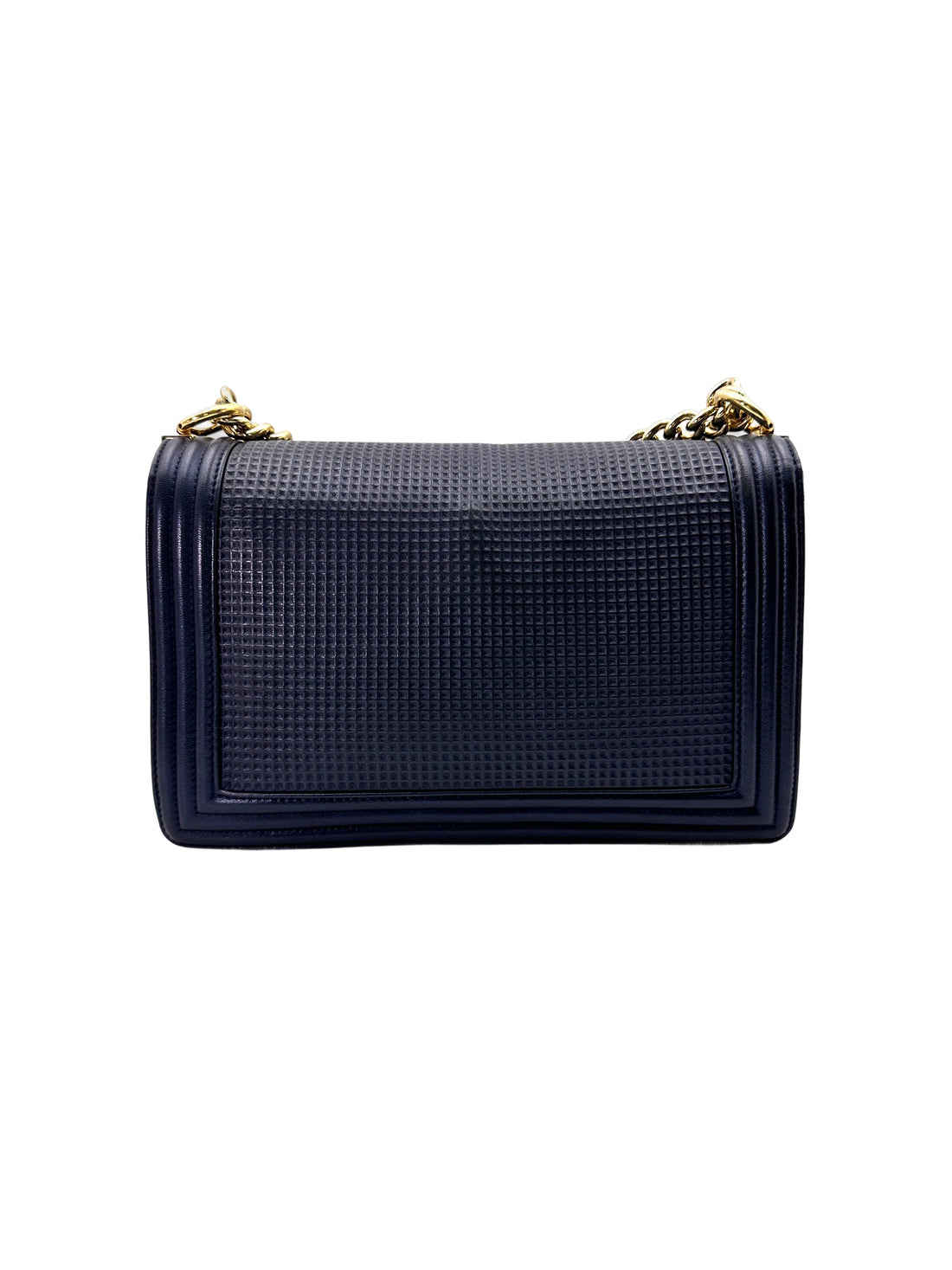 Chanel LeBoy Cube Navy Quilted Calfskin Large Size Flap Bag(18***32) CC1914