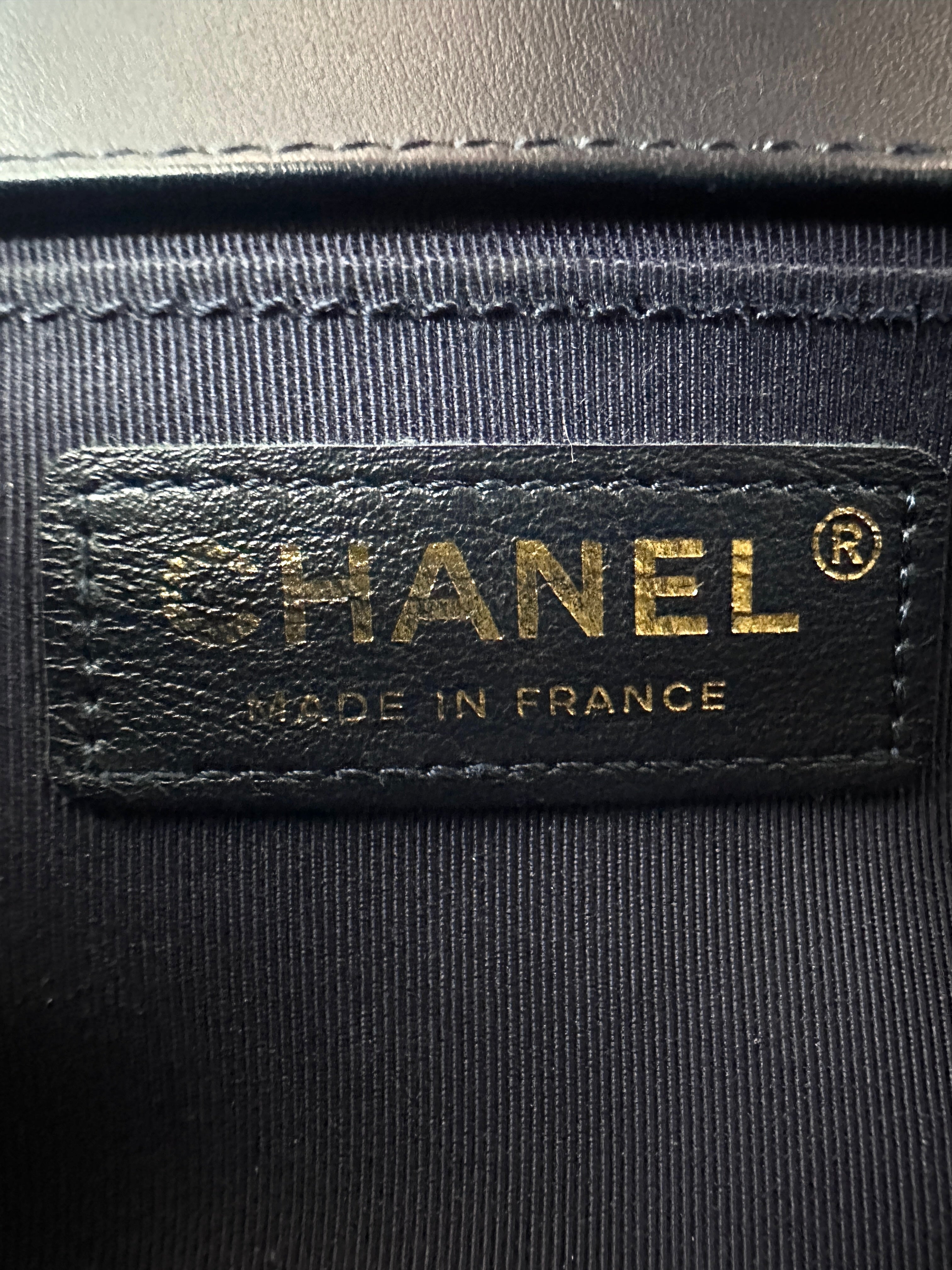 Chanel LeBoy Navy Braided Woven Leather Small Size Flap Bag With Gold Buckle(26***04) CC1919