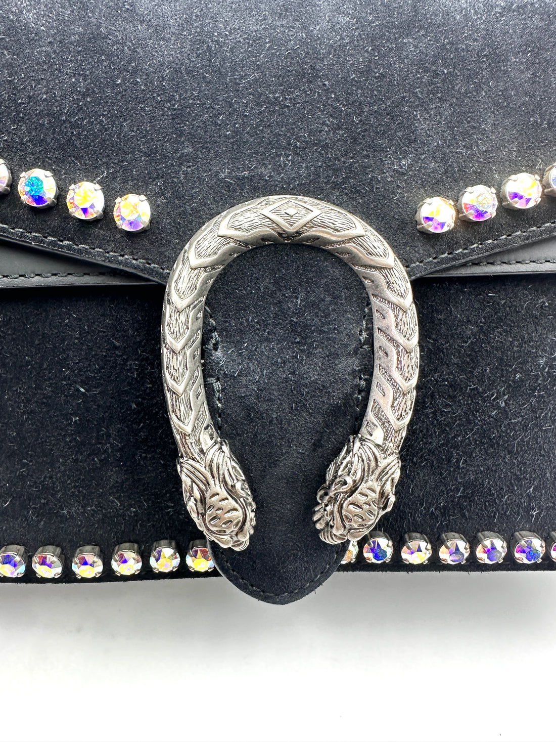 Gucci Dionysus GG Supreme Crystal Black Canvas Shoulder Bag GG945