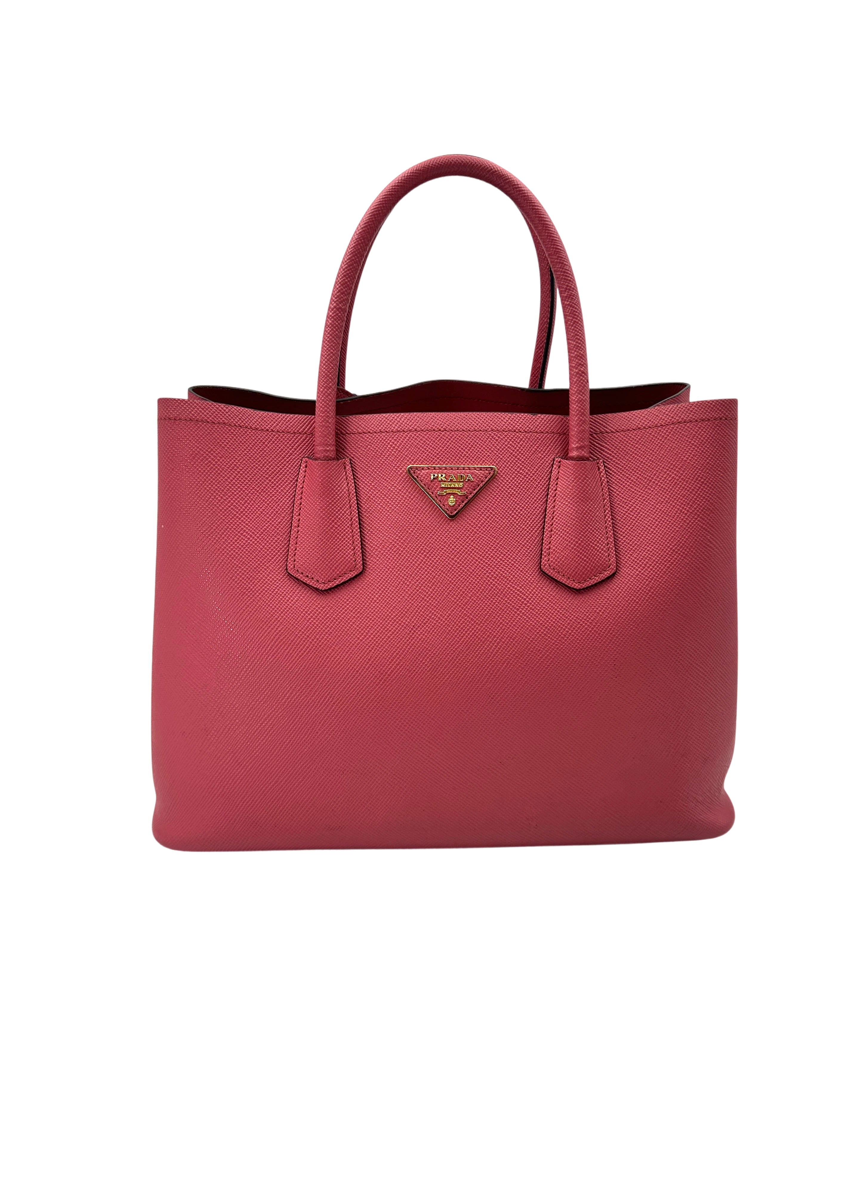 Prada Galleria Red Saffiano Leather Handle Bag PR313