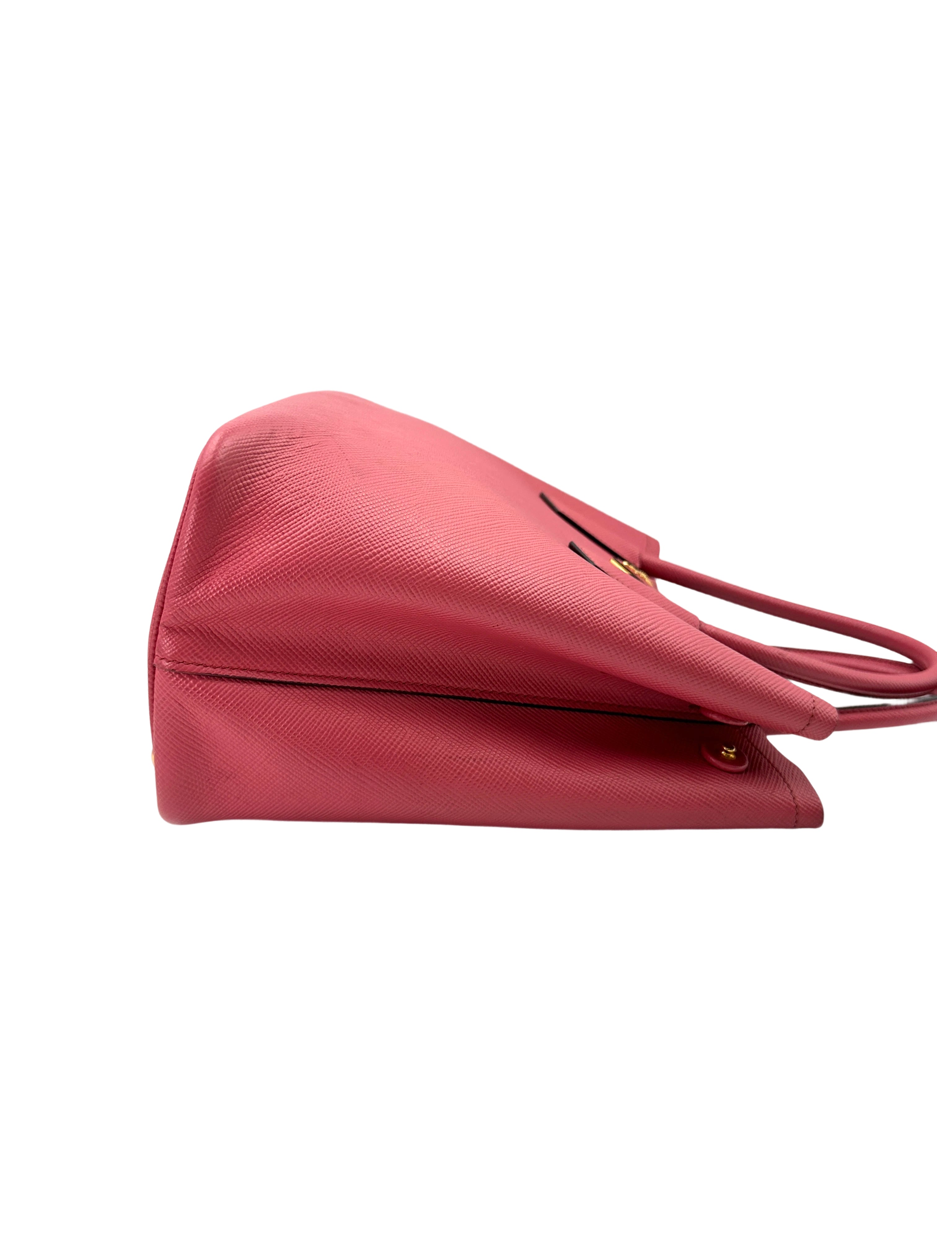 Prada Galleria Red Saffiano Leather Handle Bag PR313