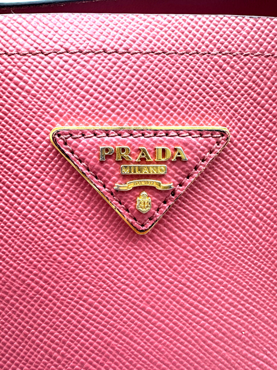Prada Galleria Red Saffiano Leather Handle Bag PR313