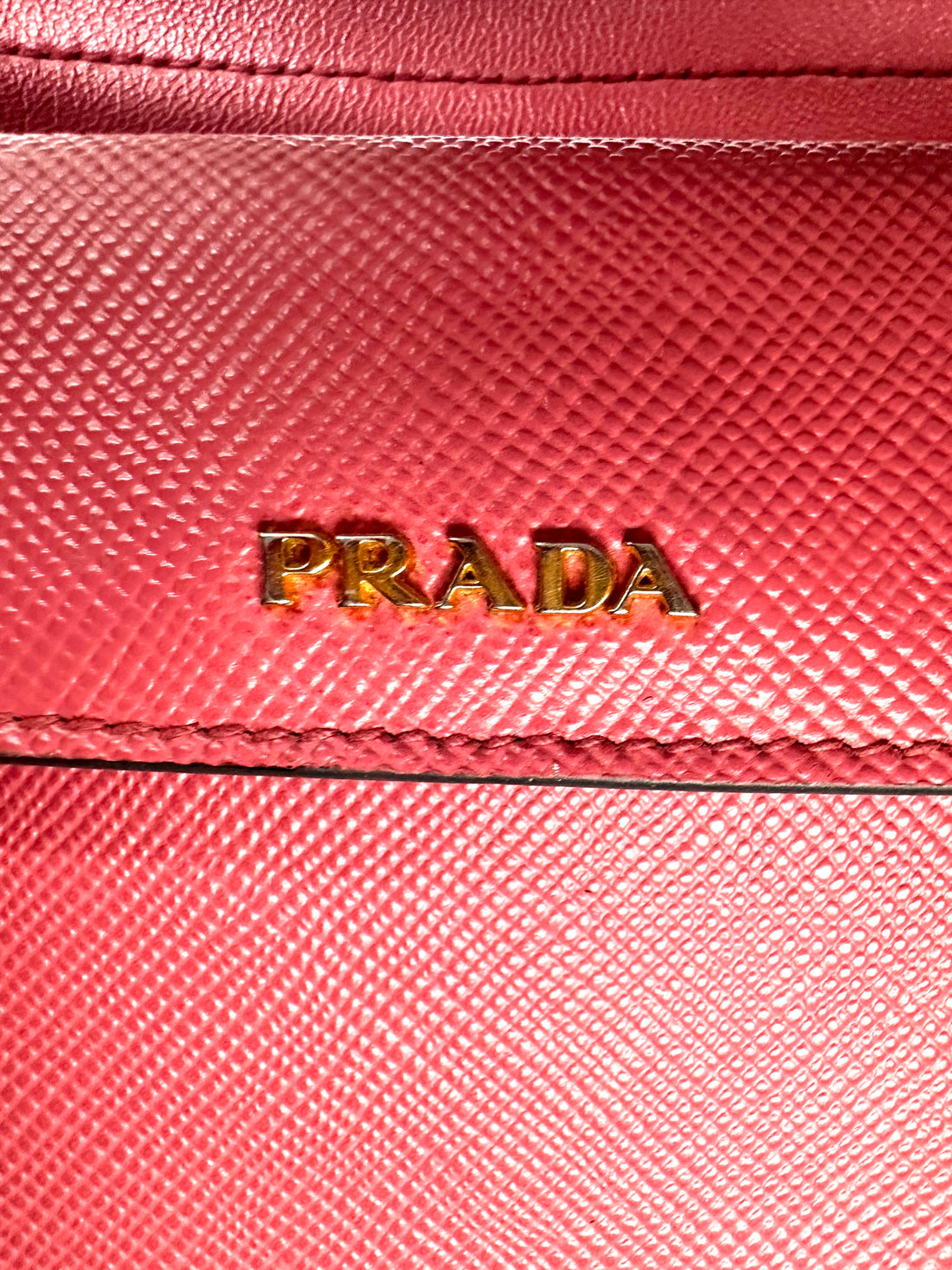 Prada Galleria Red Saffiano Leather Handle Bag PR313