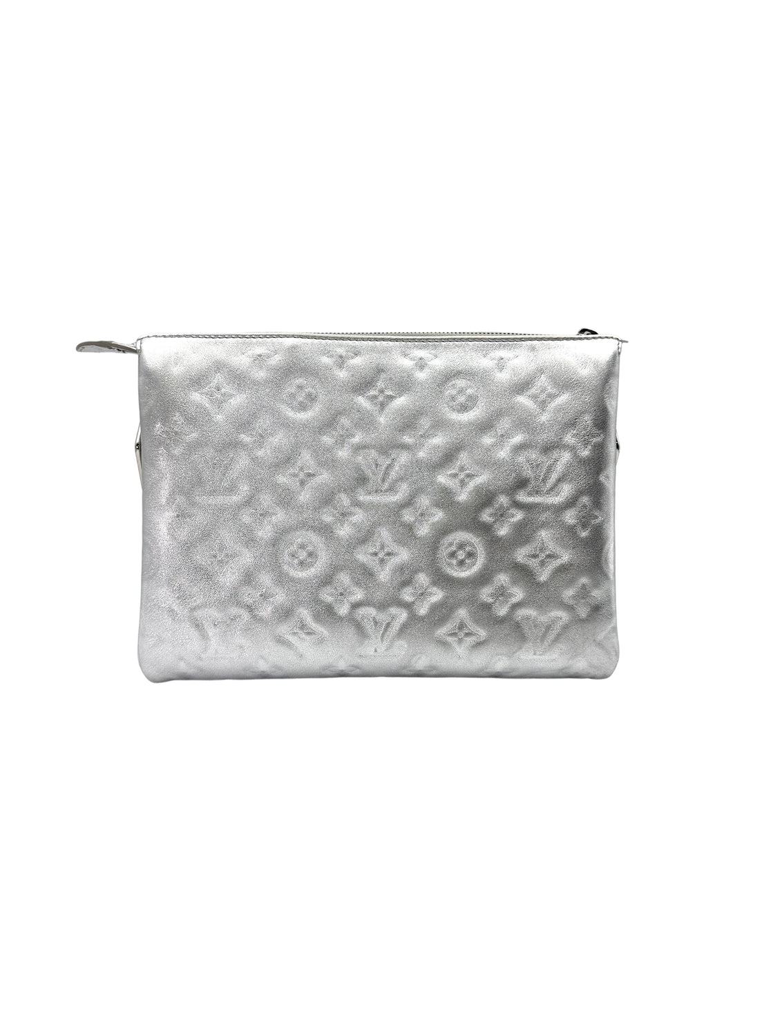 Louis Vuitton Coussin PM Silver Monogram Embossed Leather Shoulder Bag LV2676