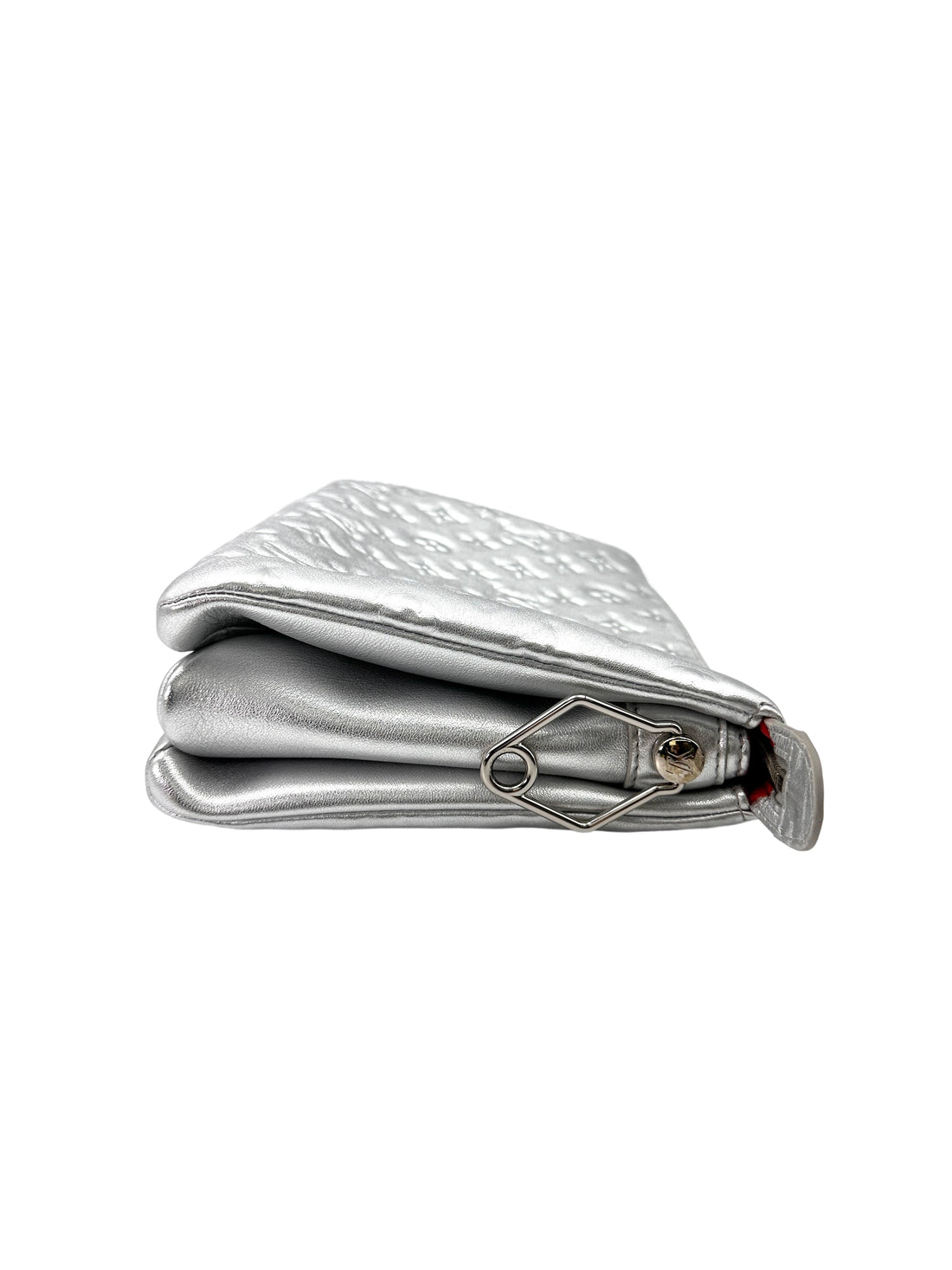 Louis Vuitton Coussin PM Silver Monogram Embossed Leather Shoulder Bag LV2676