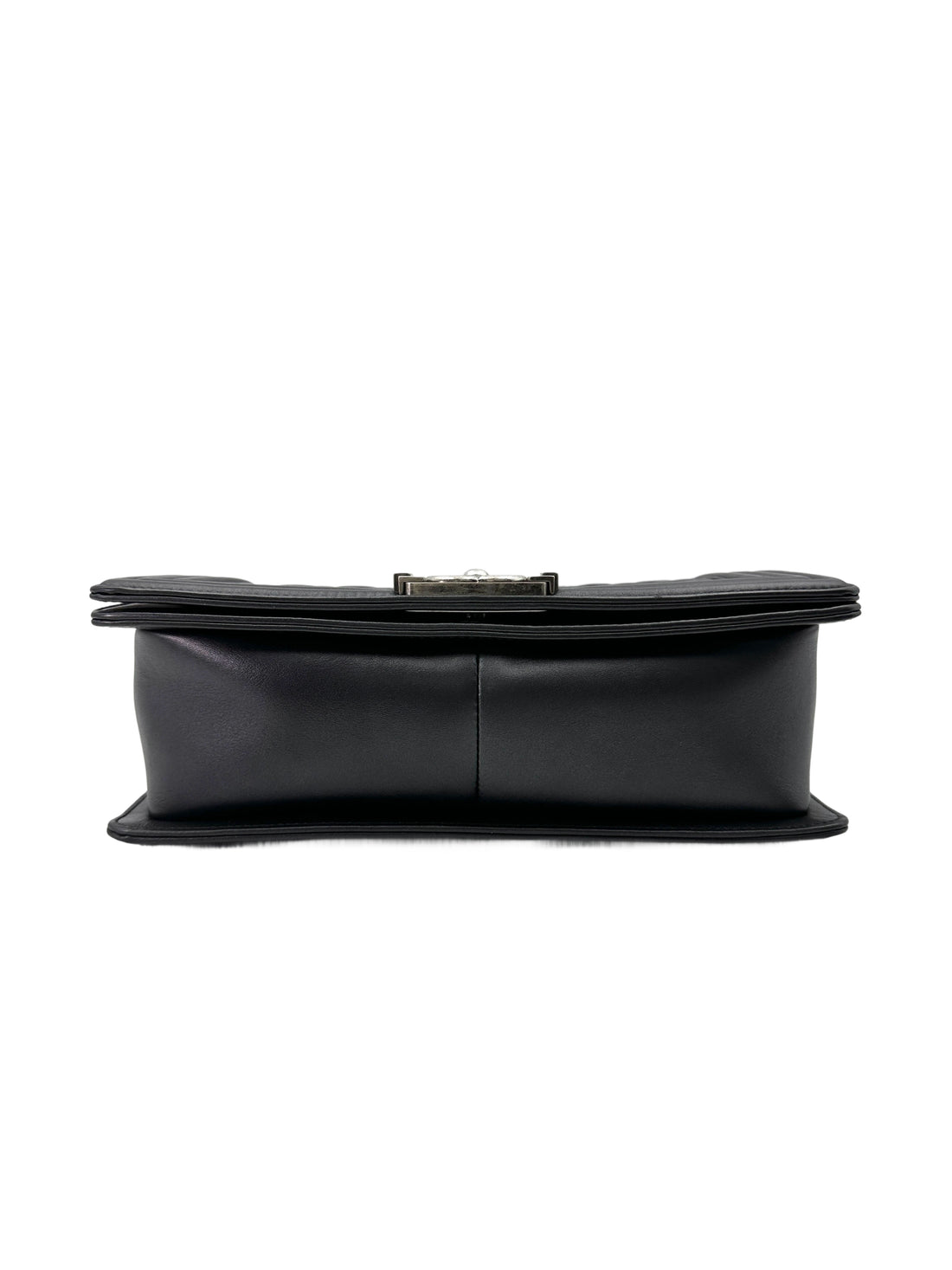 Chanel LeBoy Black Quilted Leather Medium Size Flap Bag With Silver Buckle(19***49) CC1921