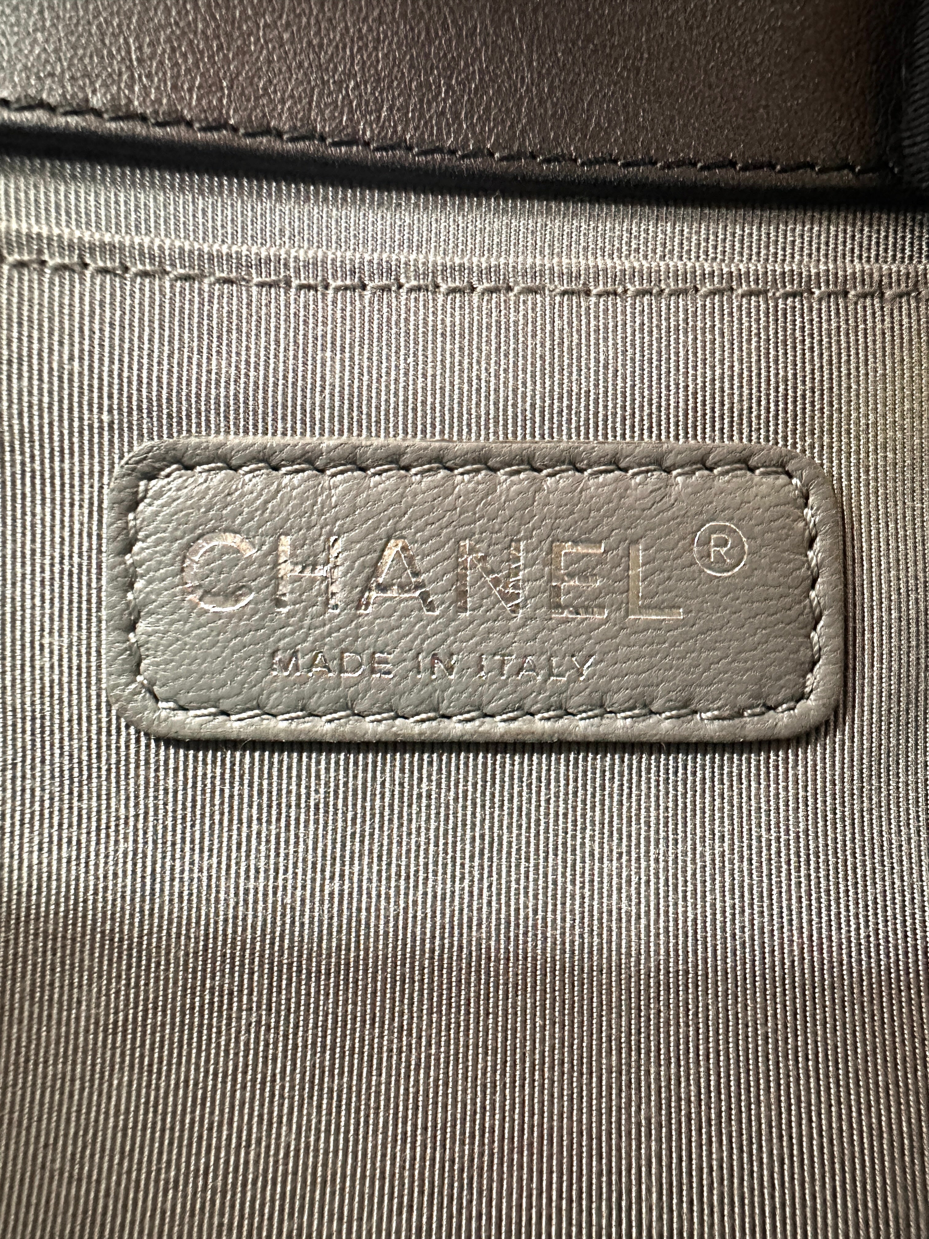 Chanel LeBoy Black Quilted Leather Medium Size Flap Bag With Silver Buckle(19***49) CC1921
