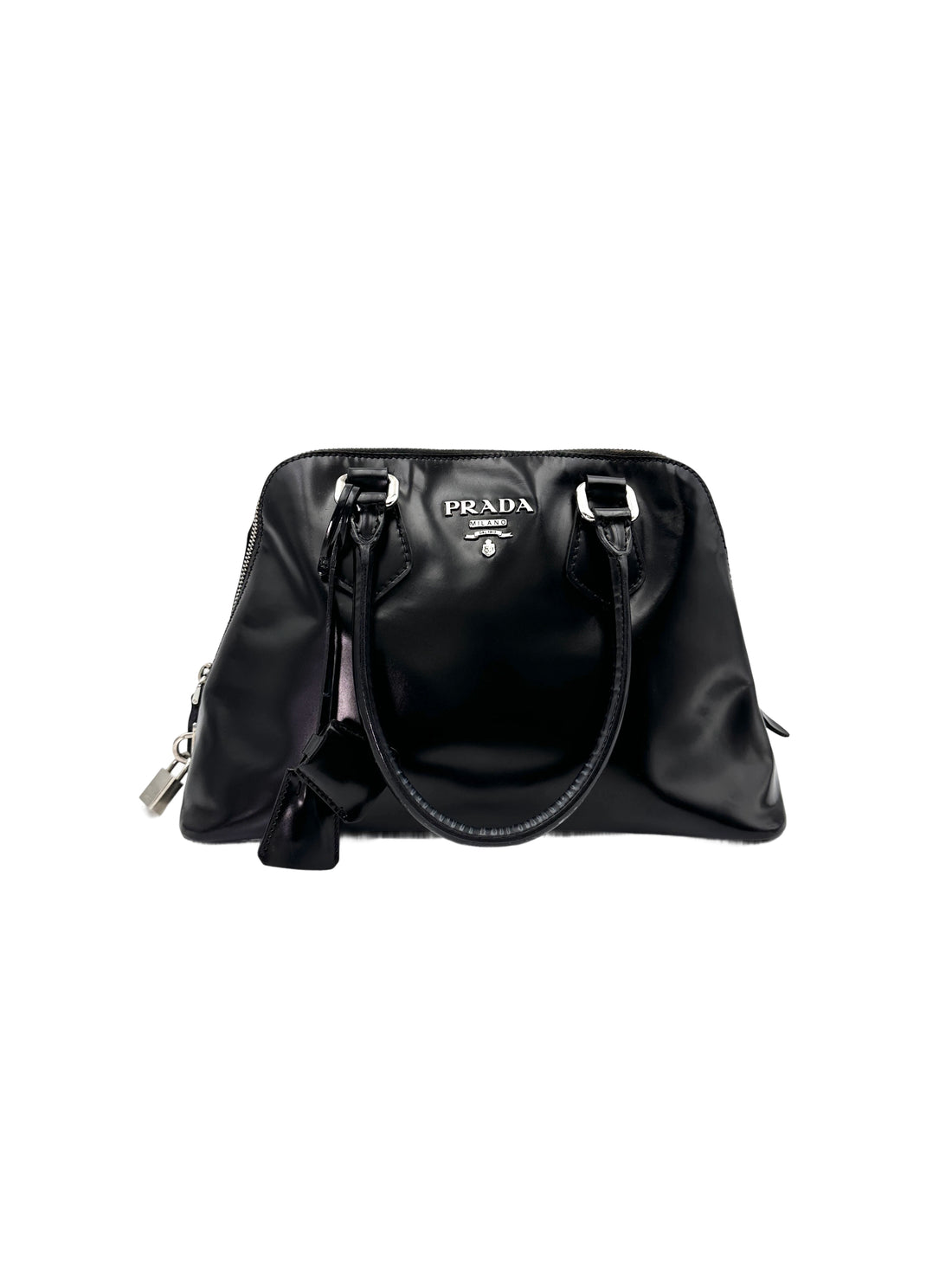 Prada Promenade Black Saffiano Leather Handle Bag PR314