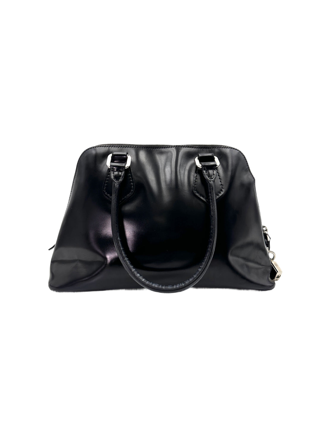 Prada Promenade Black Saffiano Leather Handle Bag PR314