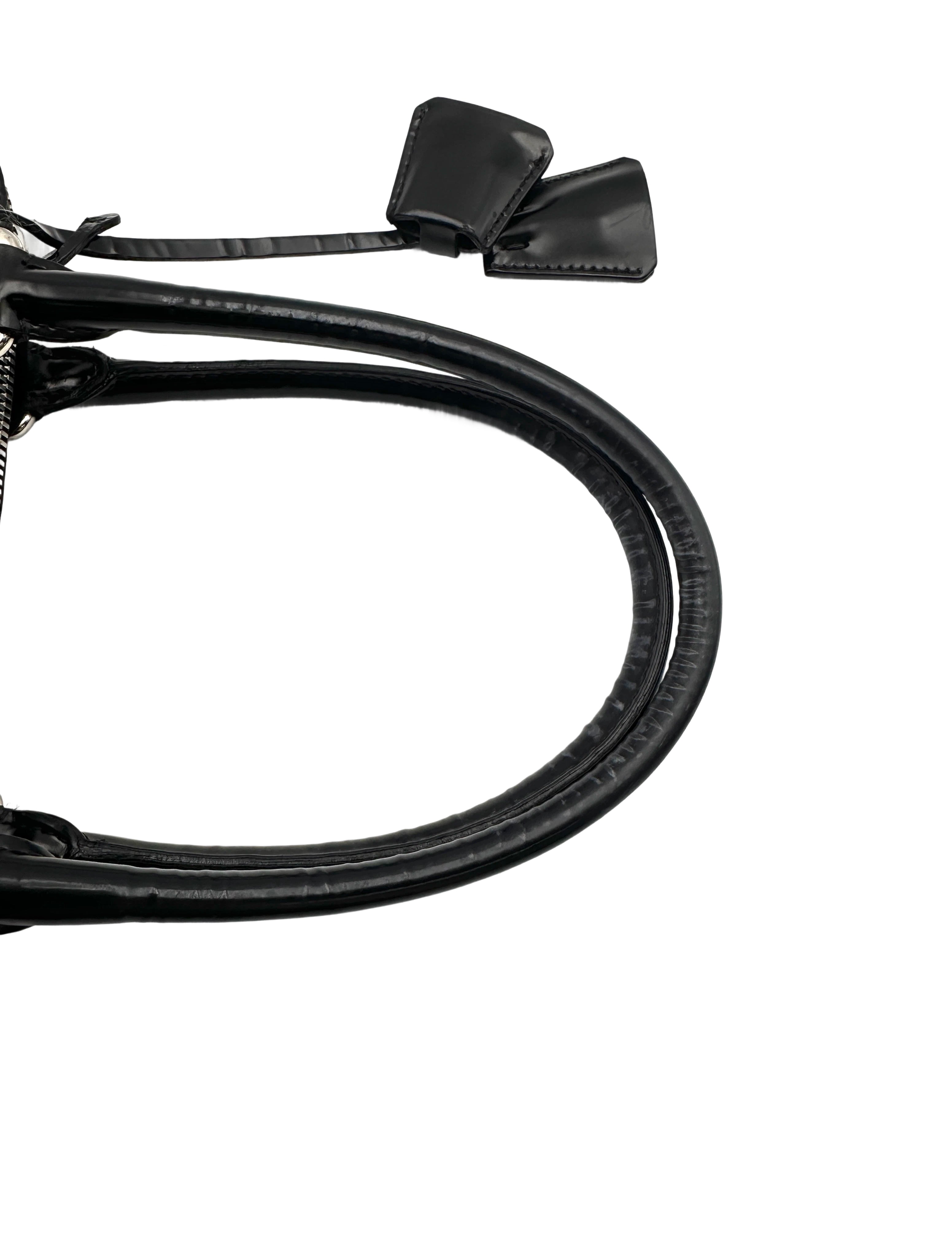 Prada Promenade Black Saffiano Leather Handle Bag PR314