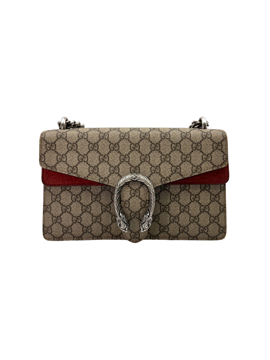 Gucci Dionysus GG Supreme Canvas Medium Size Shoulder Bag With Red Tirm GG947