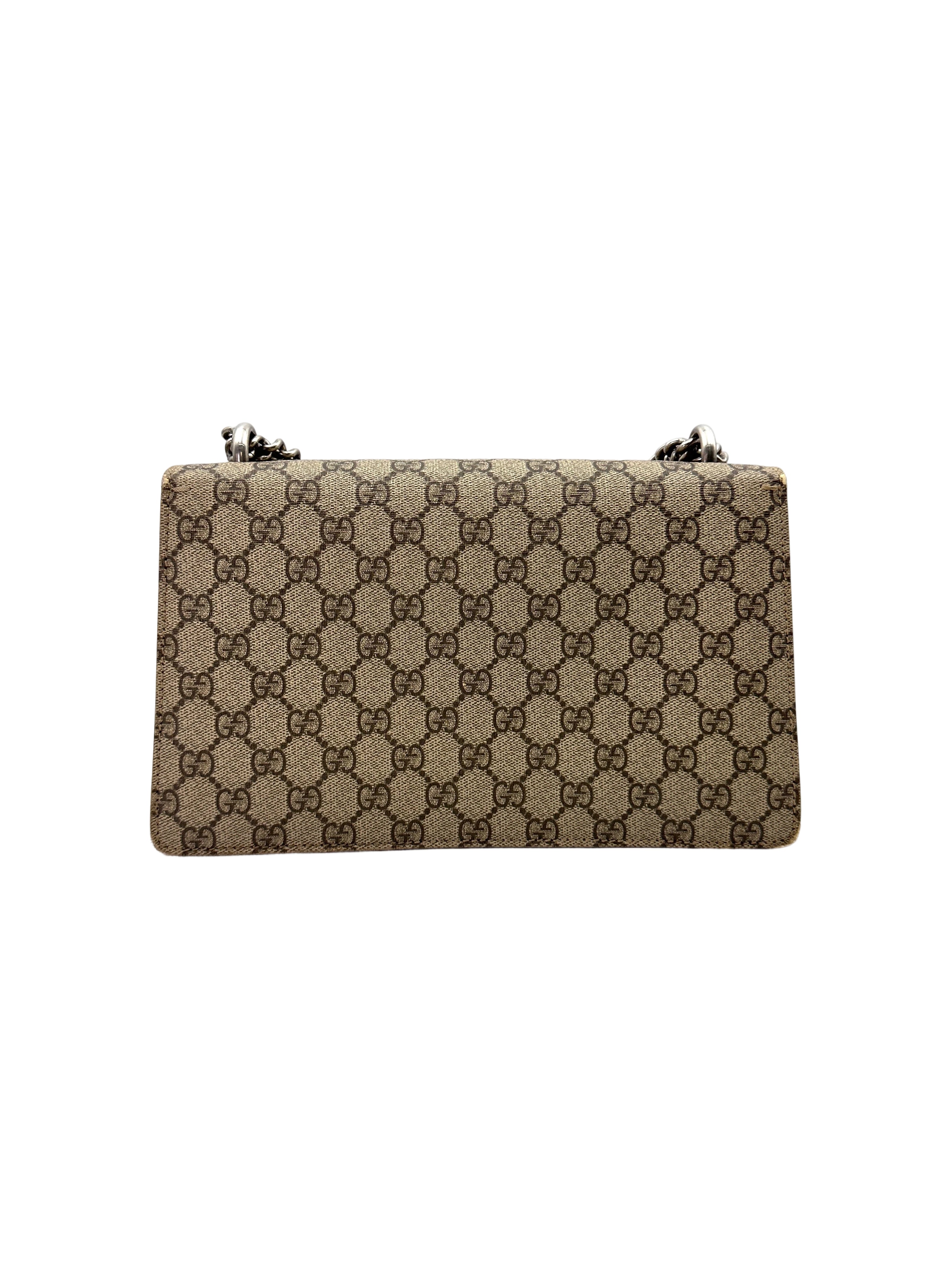 Gucci Dionysus GG Supreme Canvas Medium Size Shoulder Bag With Red Tirm GG947