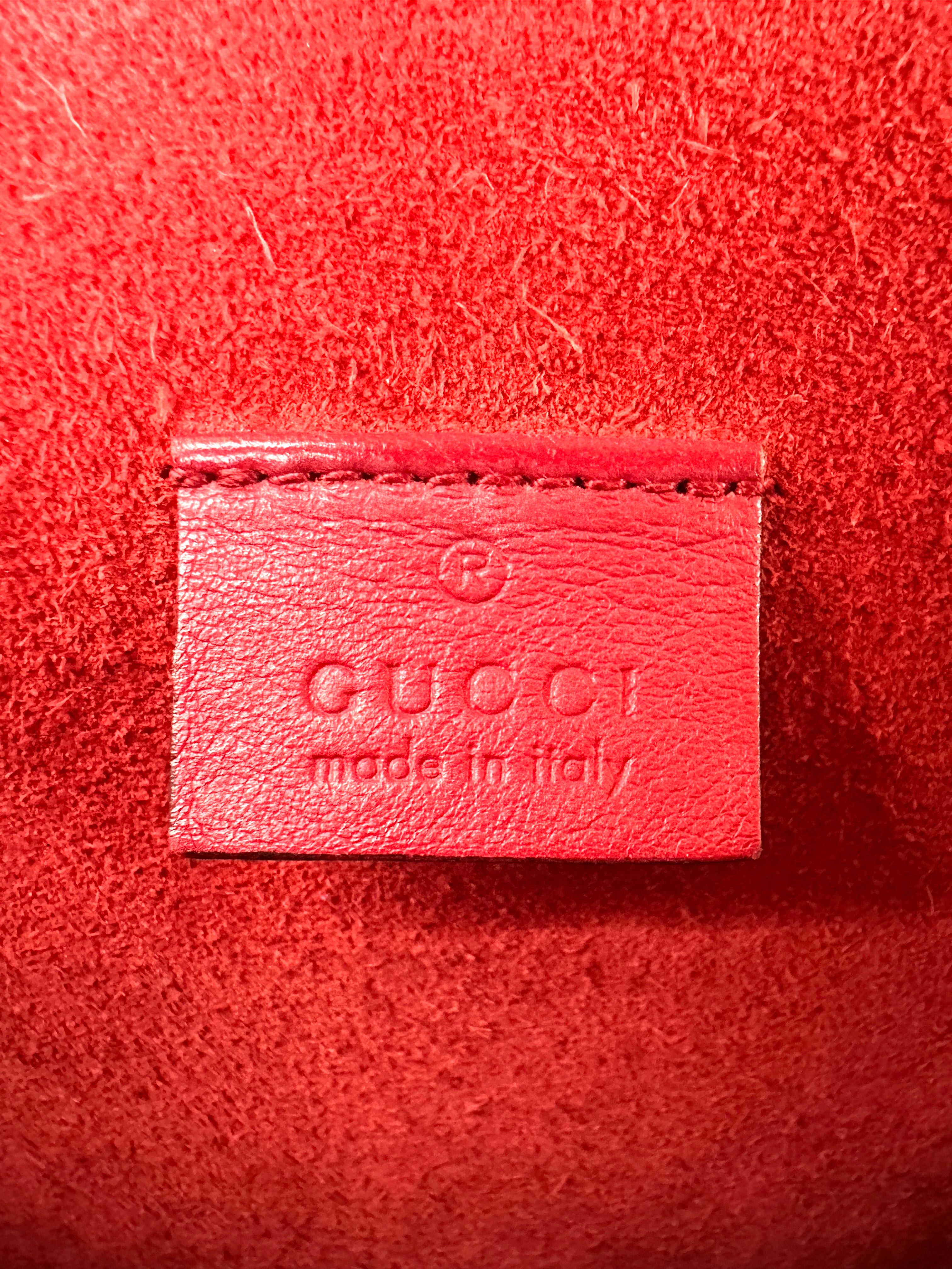 Gucci Dionysus GG Supreme Canvas Medium Size Shoulder Bag With Red Tirm GG947