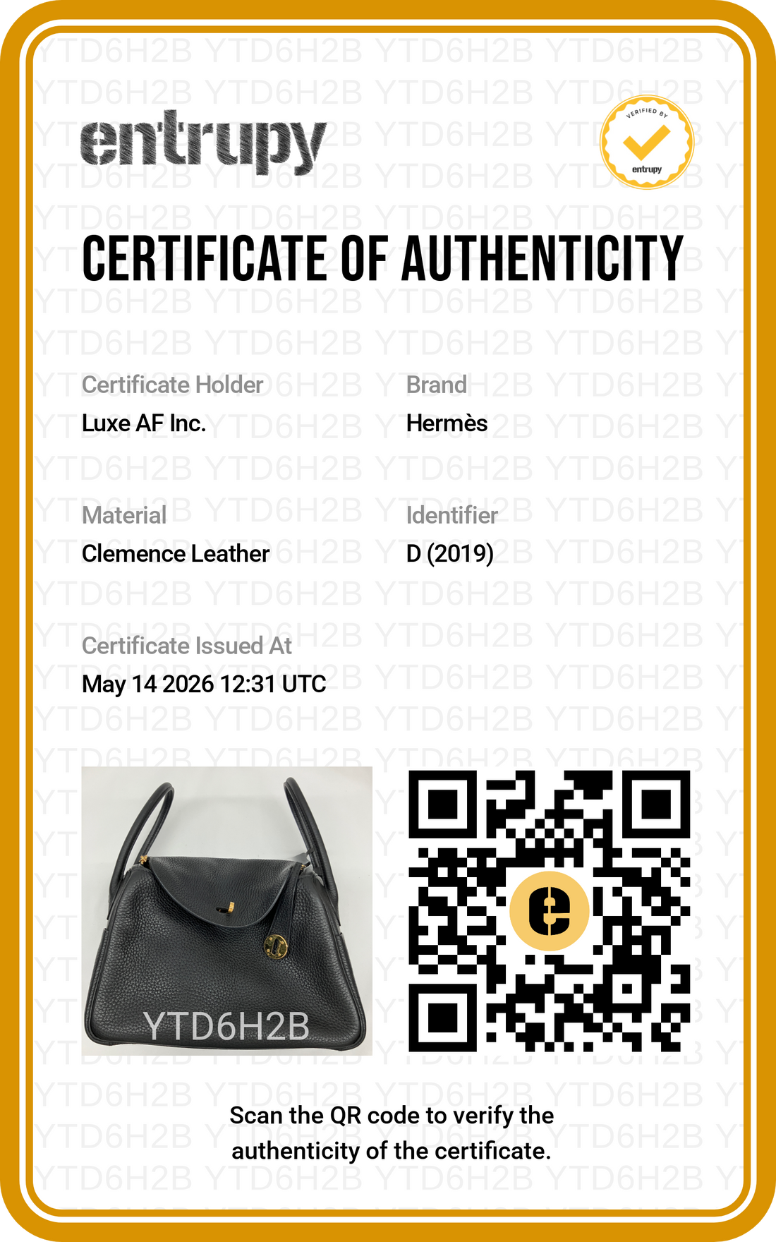 Hermes Lindy26 Black Clemence Leather Handle Bag HR107