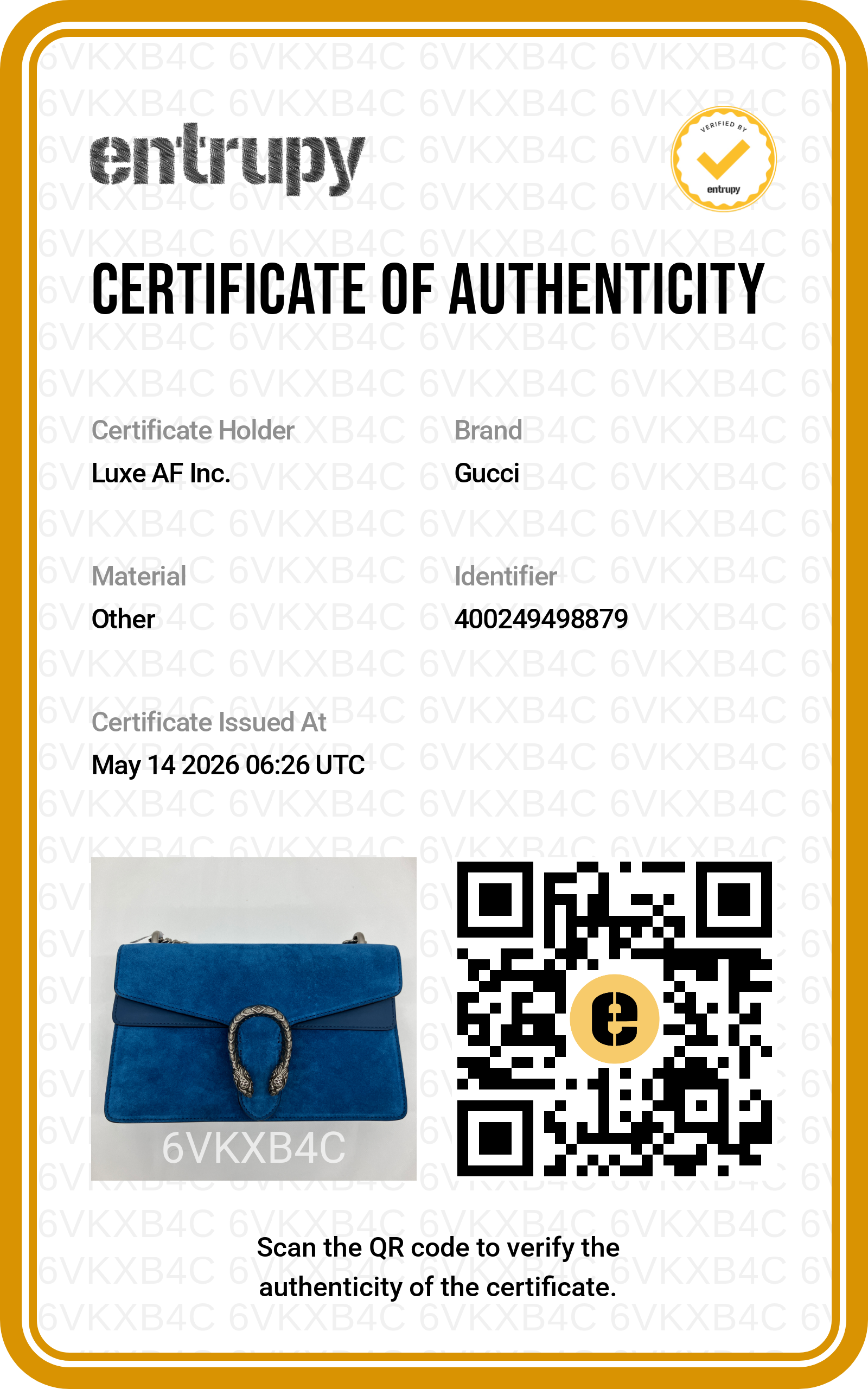 Gucci Dionysus Blue Suede Shoulder Bag GG940
