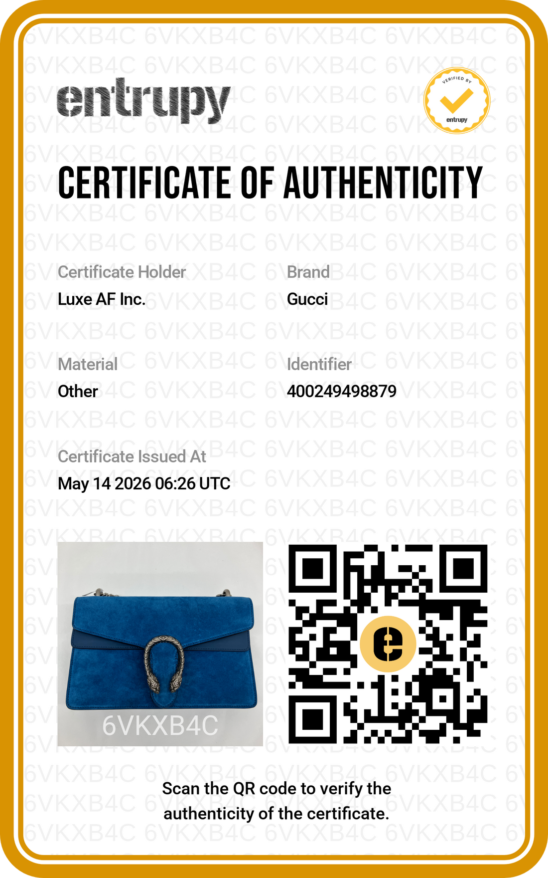 Gucci Dionysus Blue Suede Shoulder Bag GG940