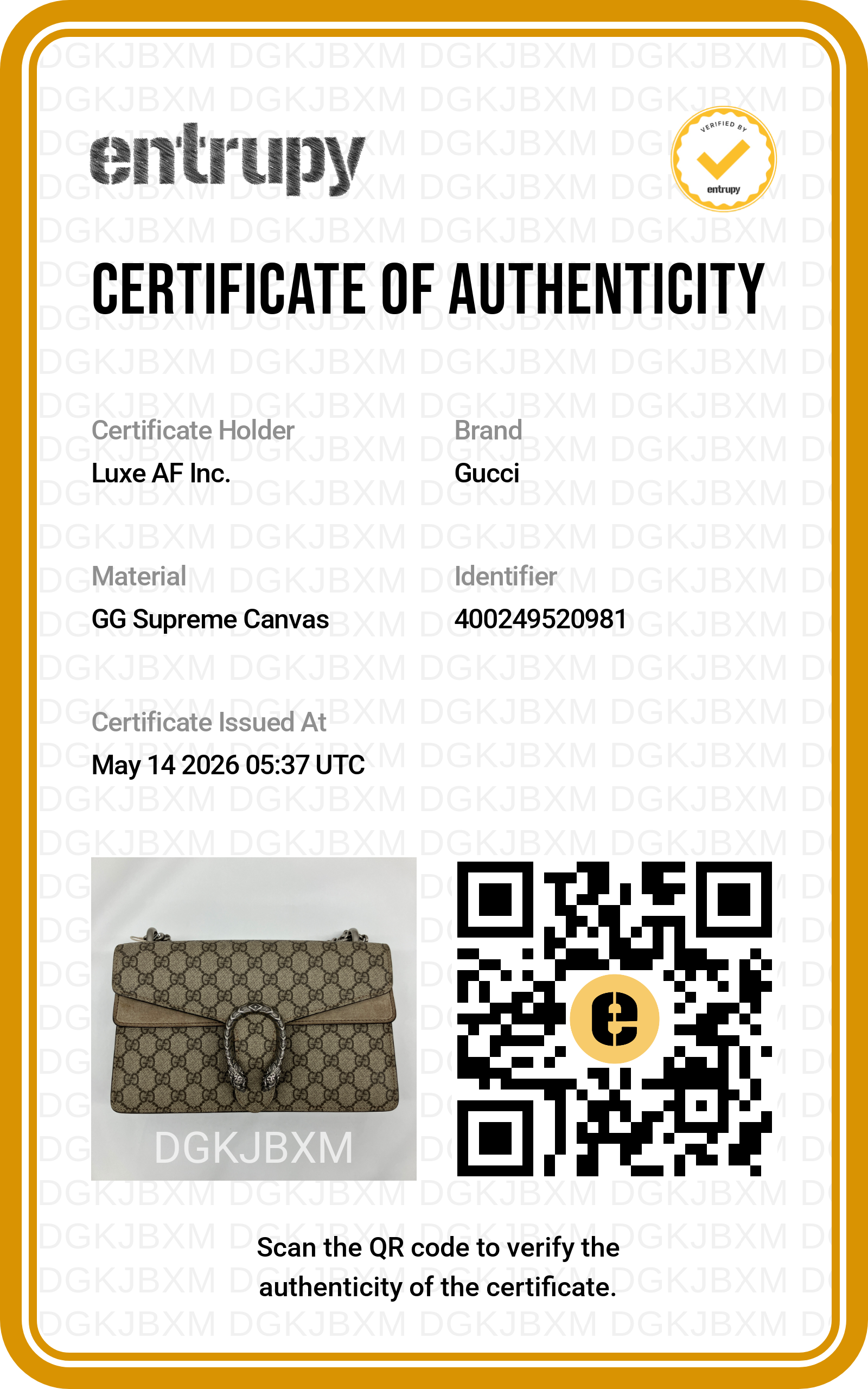 Gucci Dionysus GG Supreme Canvas Medium Size Shoulder Bag GG946