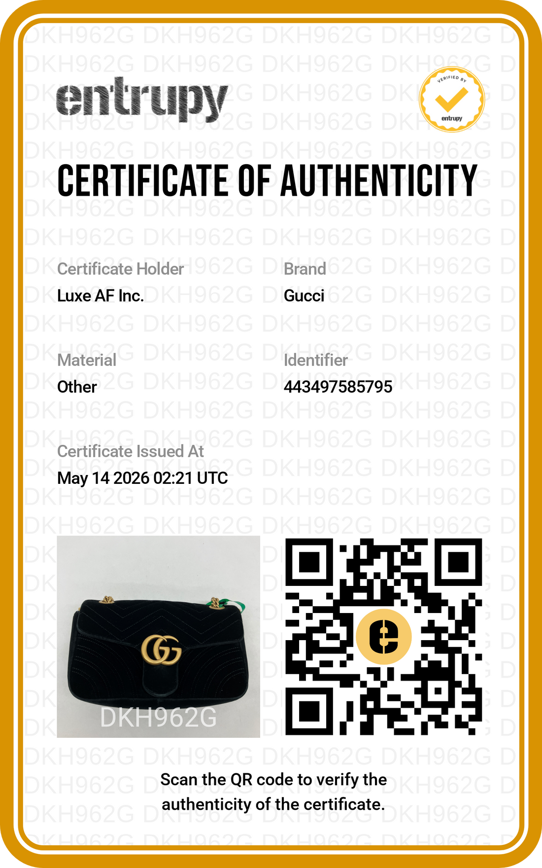 Gucci GG Marmont Black Velvet Shoulder Bag GG939
