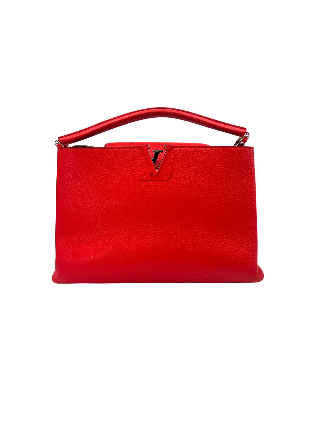 Louis Vuitton Capucines Red Leather Handle Bag LV2677