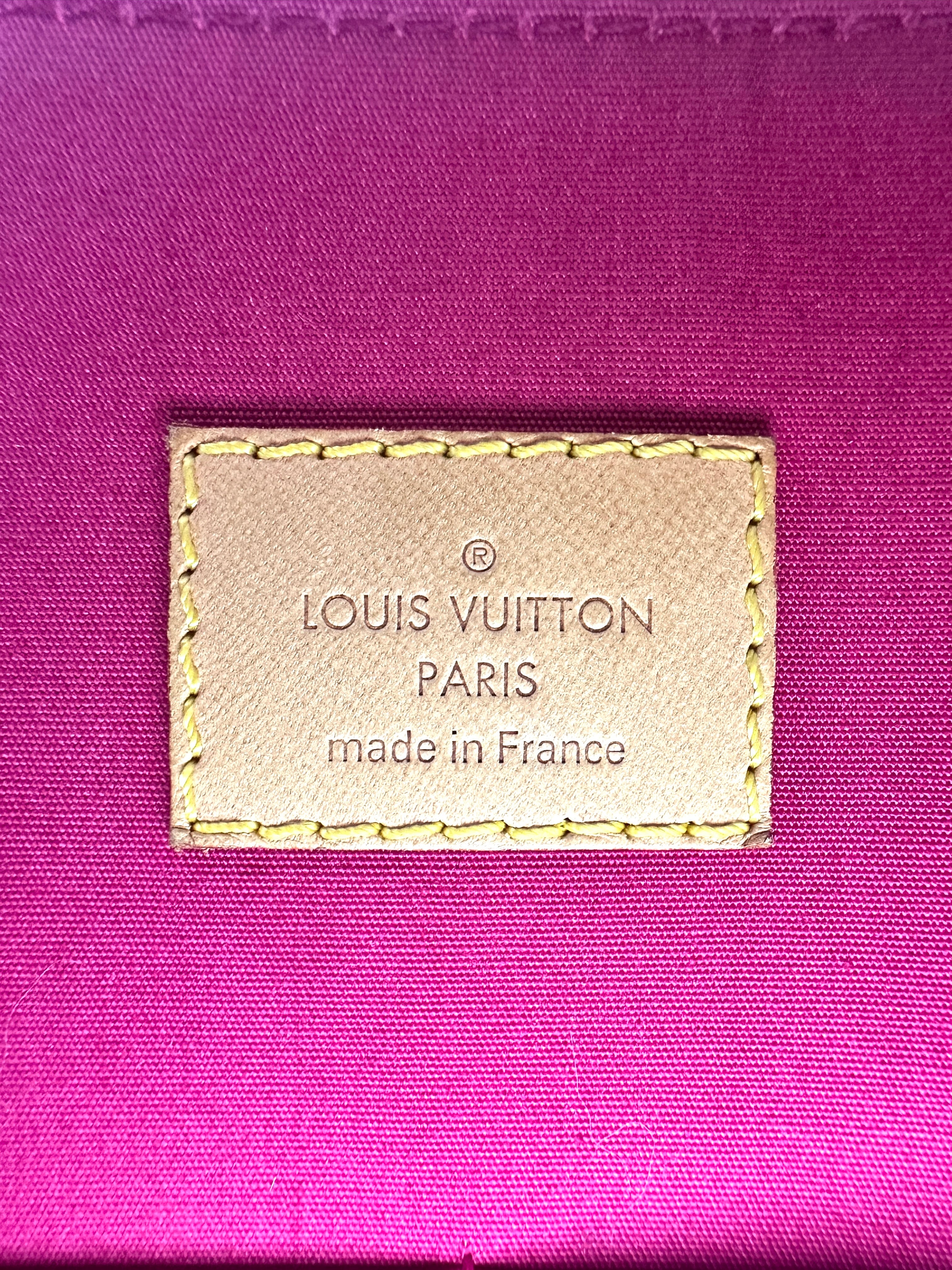 Louis Vuitton Alma Red Monogram Vernis Leather Handle Bag LV2680