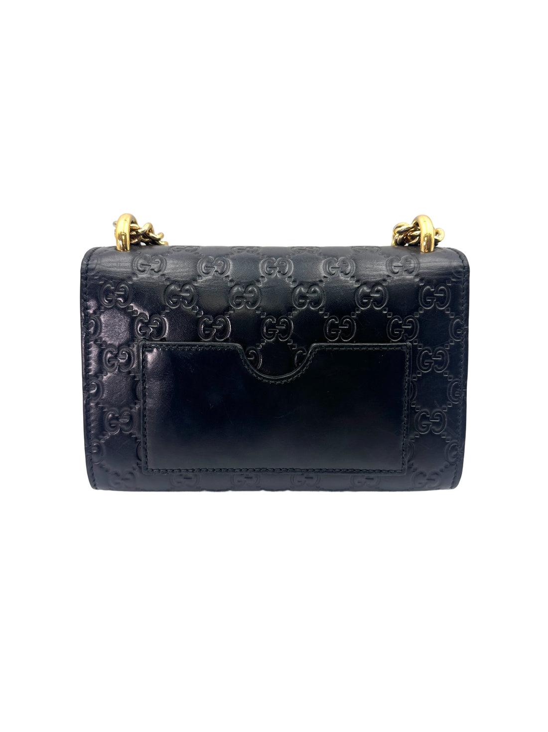 Gucci Padlock Black  Guccissima Leather Shoulder Bag GG949