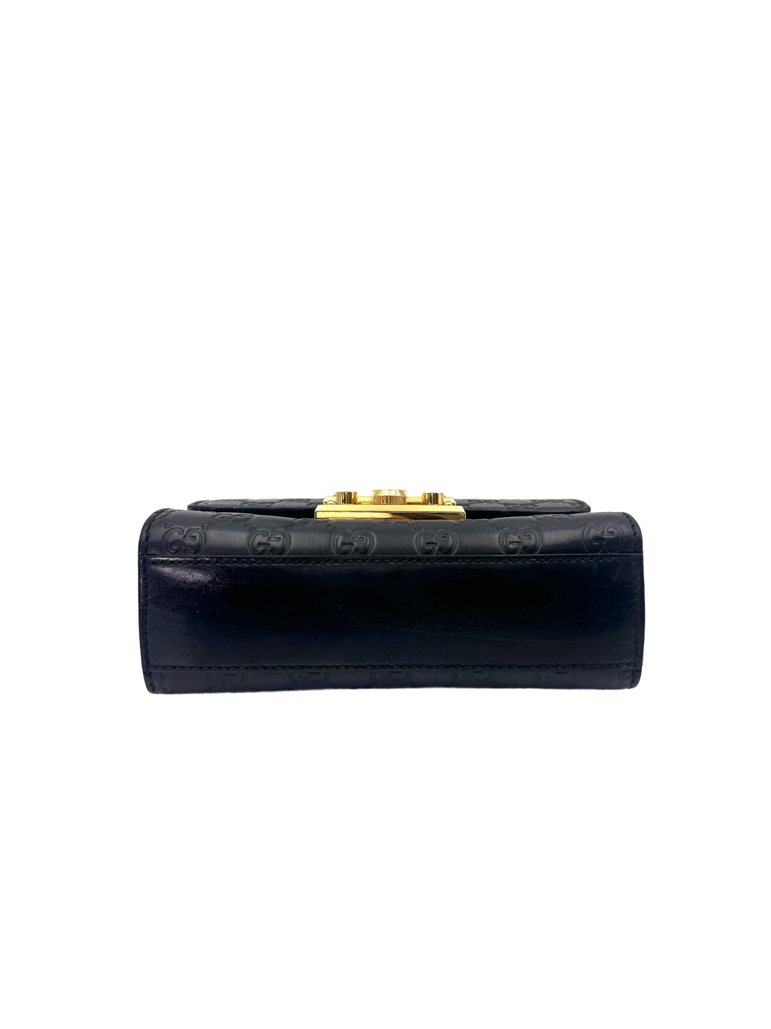 Gucci Padlock Black  Guccissima Leather Shoulder Bag GG949