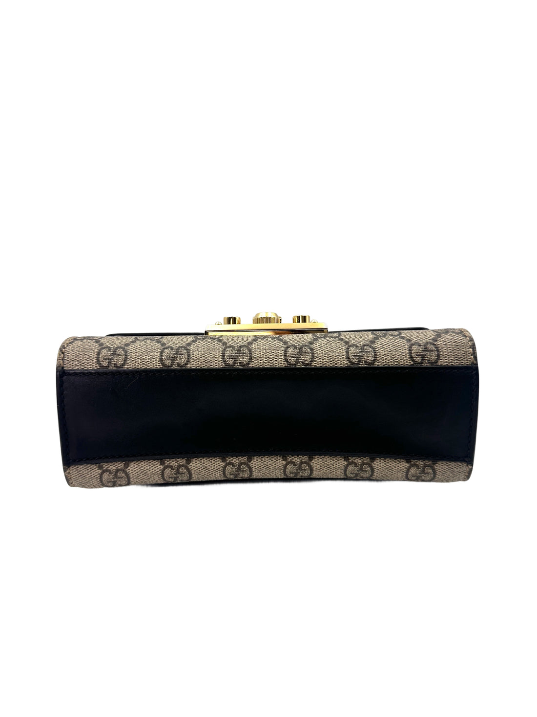 Gucci Padlock GG Canvas & Black Leather Small Size Shoulder Bag GG950