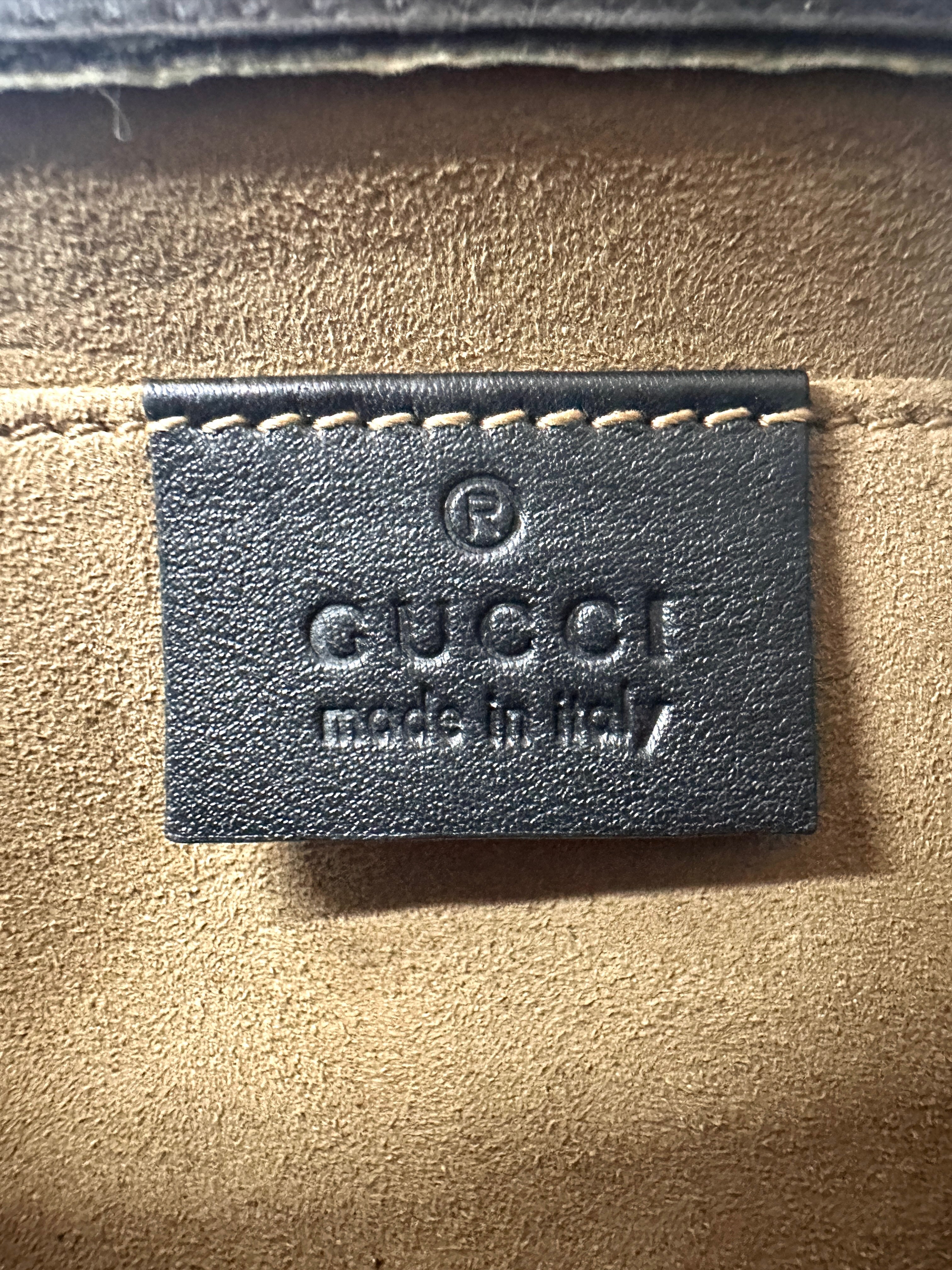 Gucci Padlock GG Canvas & Black Leather Small Size Shoulder Bag GG950