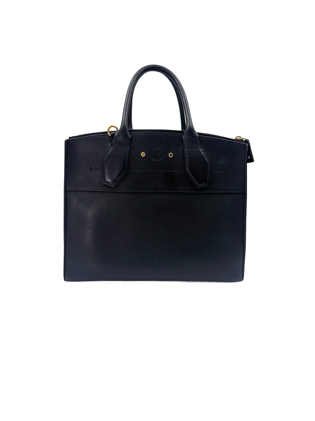 Louis Vuitton City Steamer MM Black Grained Leather Handle Bag LV2696