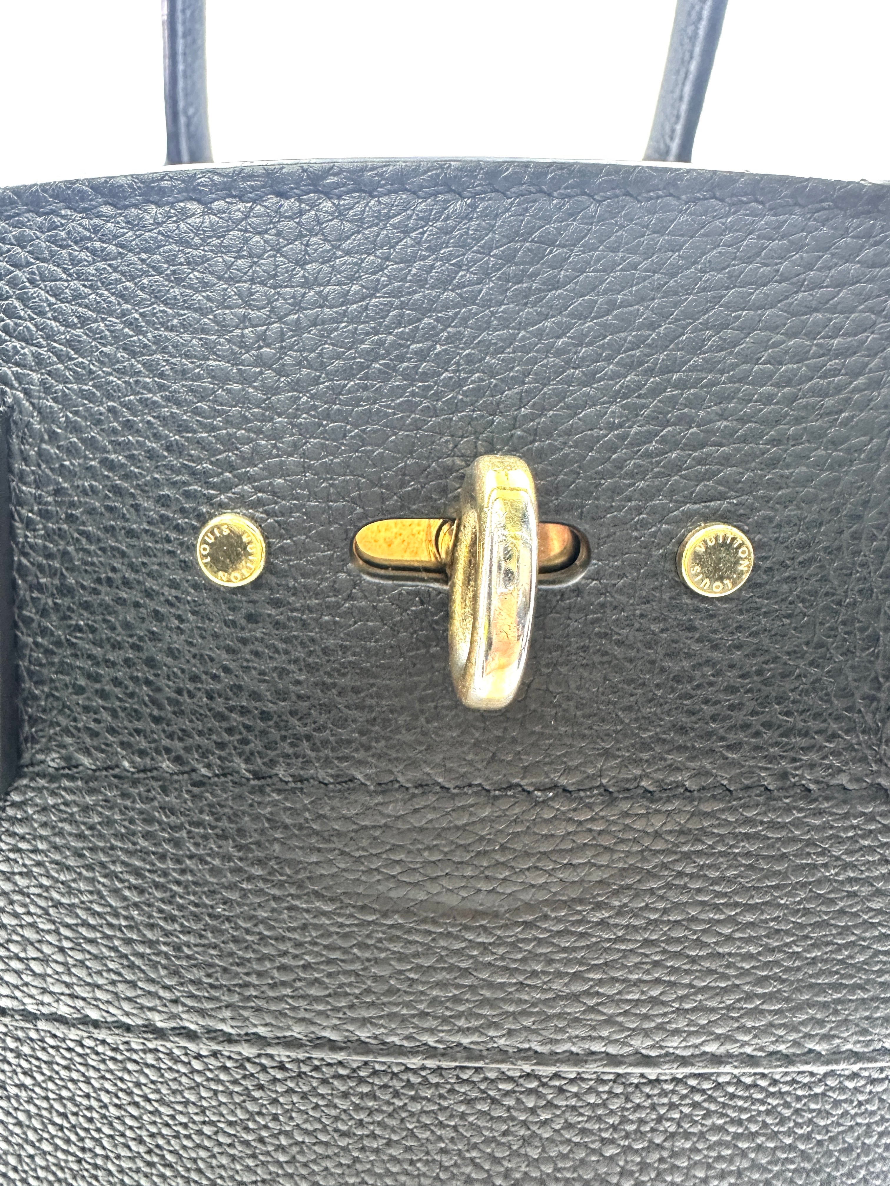 Louis Vuitton City Steamer MM Black Grained Leather Handle Bag LV2696