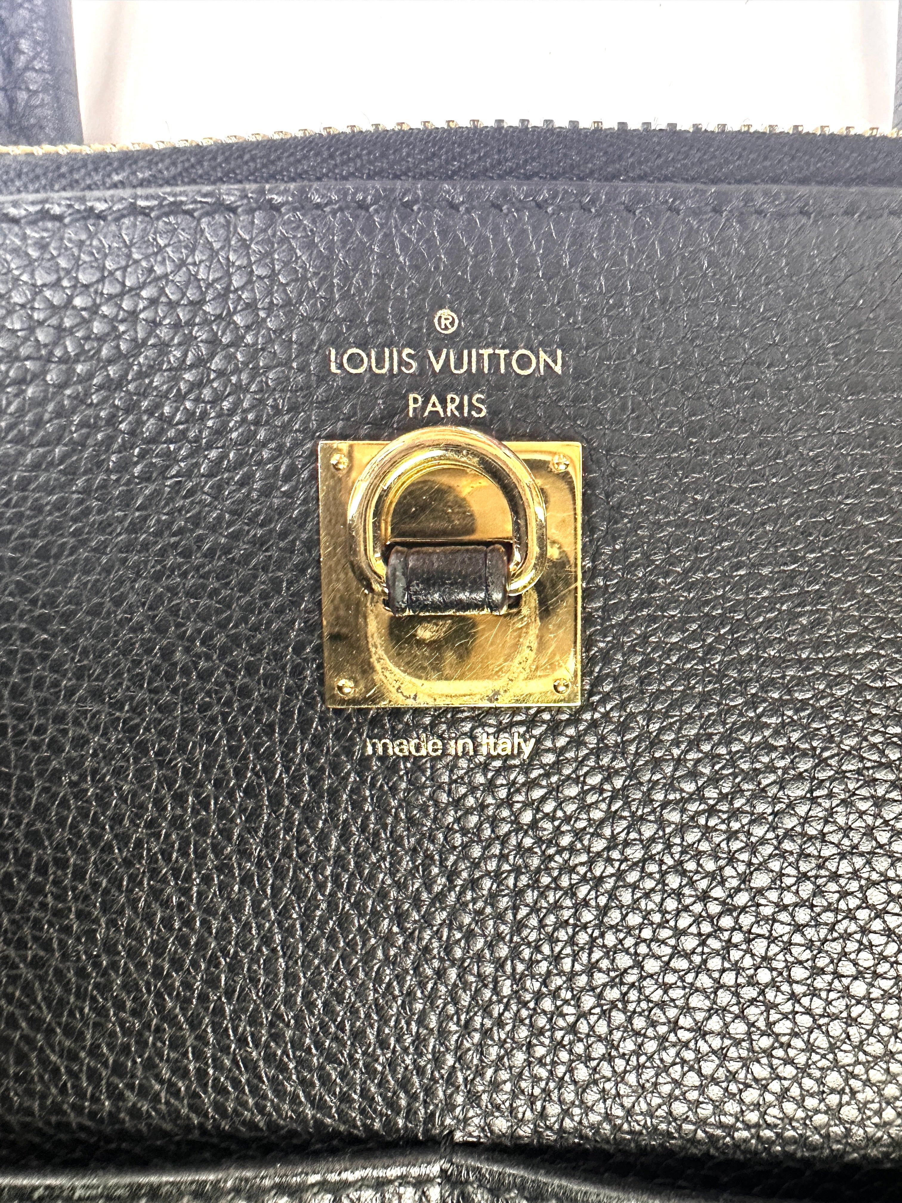 Louis Vuitton City Steamer MM Black Grained Leather Handle Bag LV2696