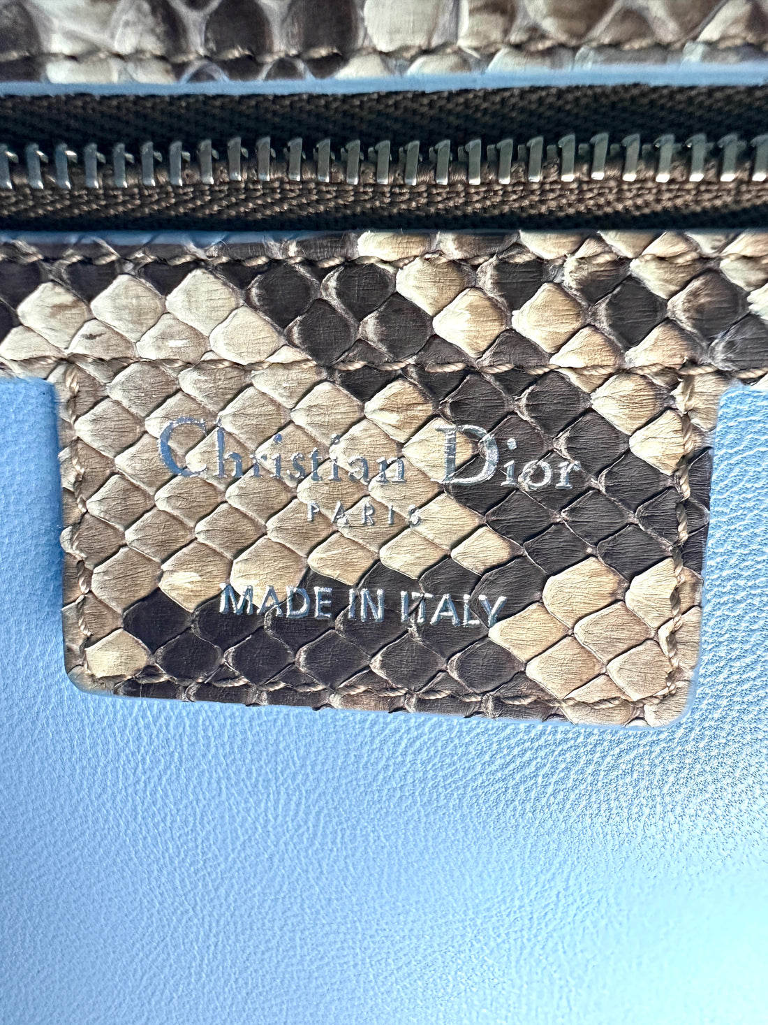 Christian Dior Lady Dior Pink Cannage Leather Blue Handle Bag With Silver Buckle DR723