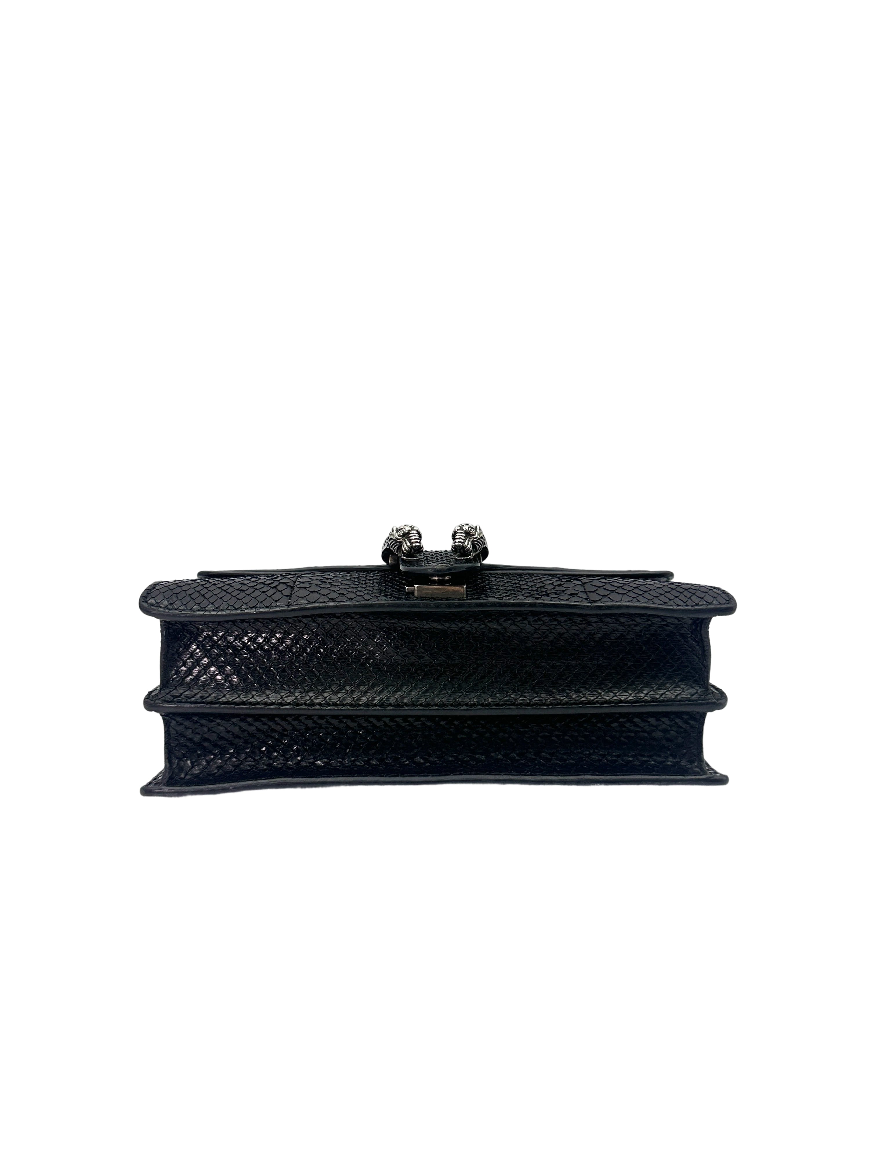 Gucci Dionysus Black Python Leather Shoulder Bag GG953