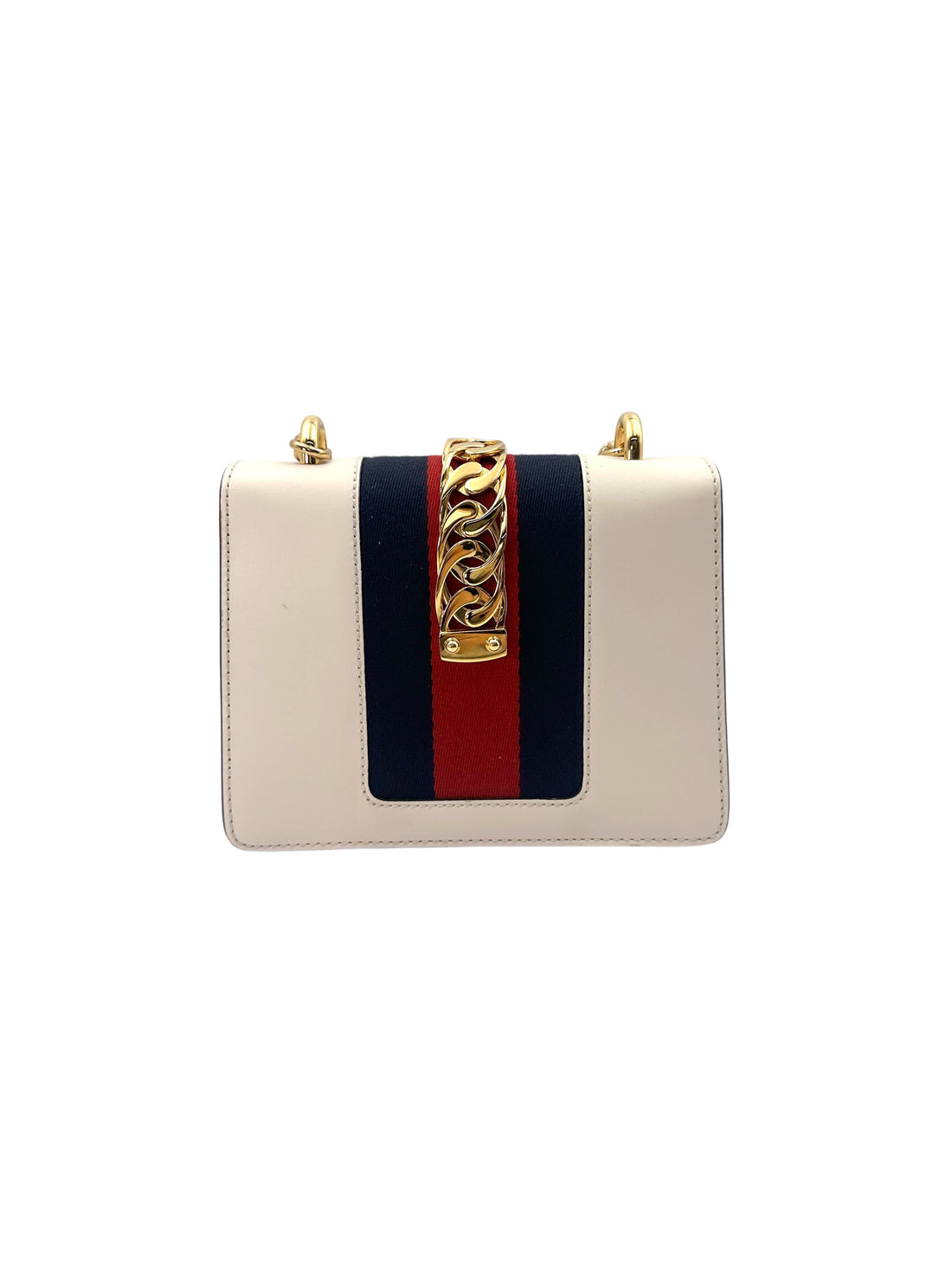 Gucci Sylvie White Leather Small Size Shoulder Bag GG952