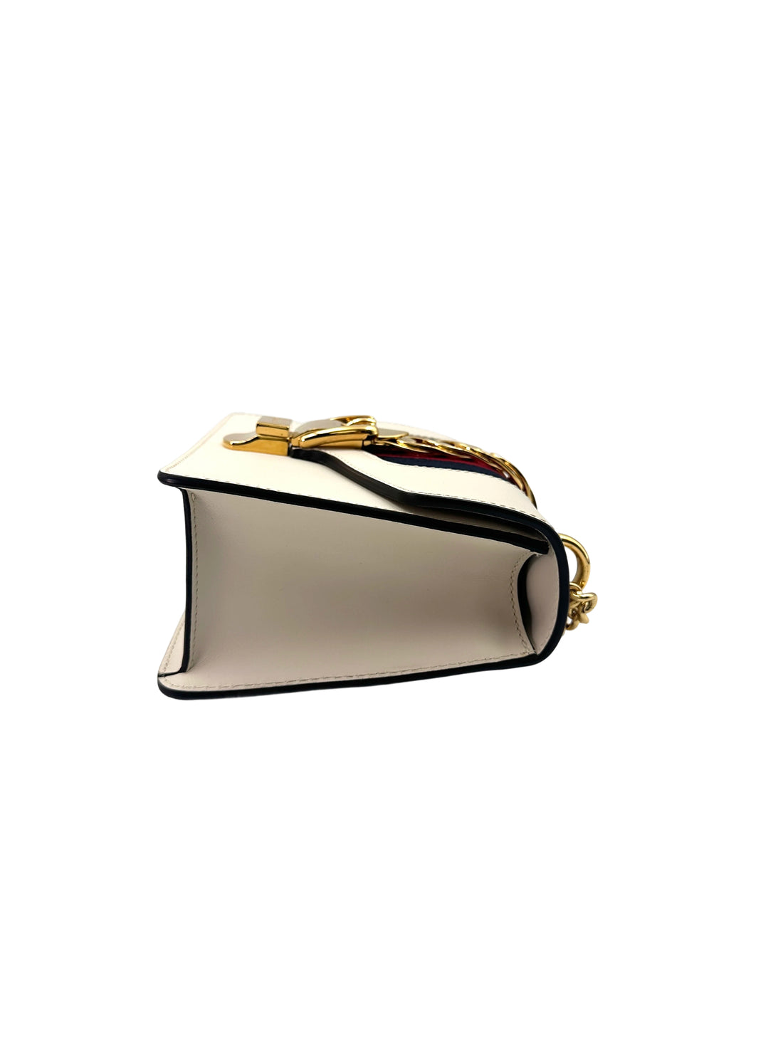 Gucci Sylvie White Leather Small Size Shoulder Bag GG952