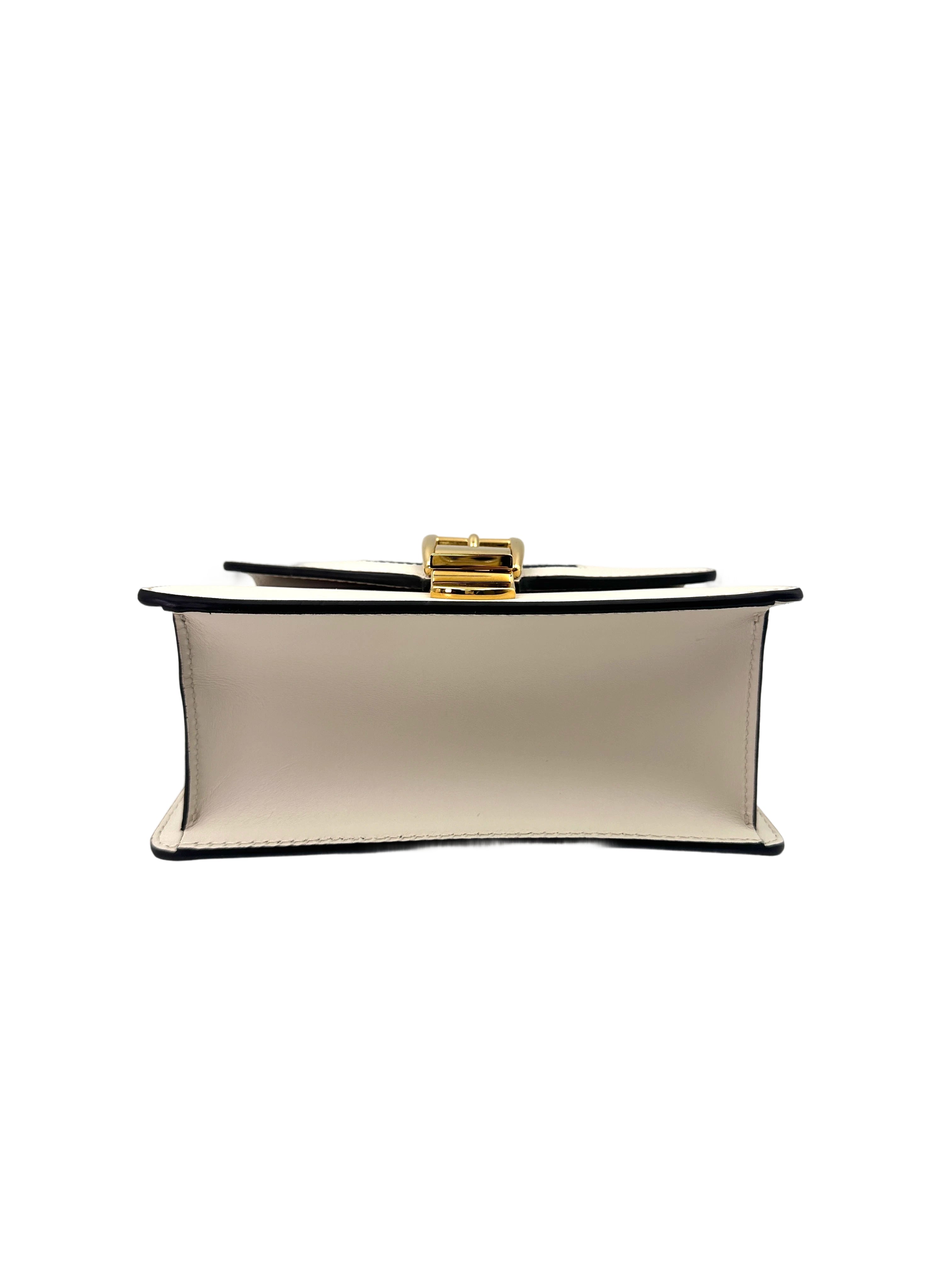 Gucci Sylvie White Leather Small Size Shoulder Bag GG952