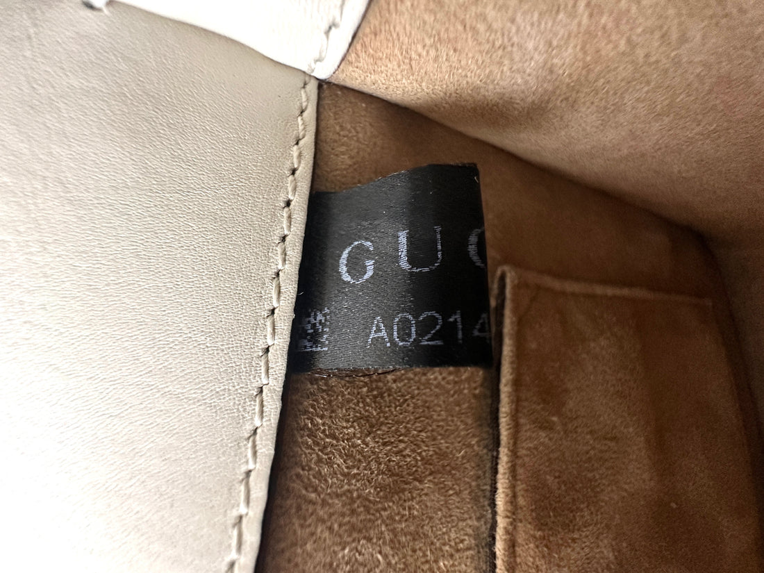 Gucci Sylvie White Leather Small Size Shoulder Bag GG952
