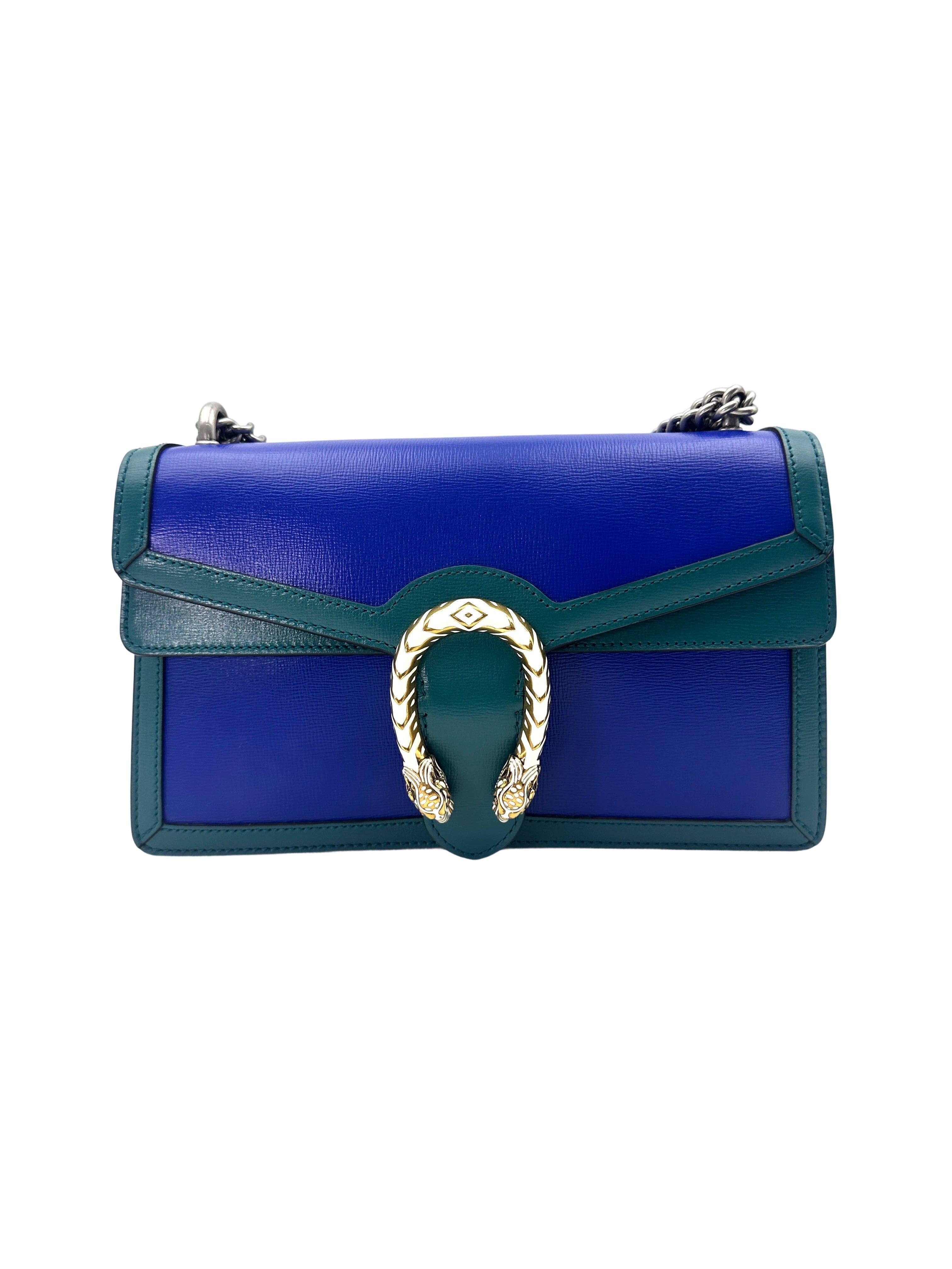 Gucci Dionysus Green/Blue Leather Shoulder Bag GG954