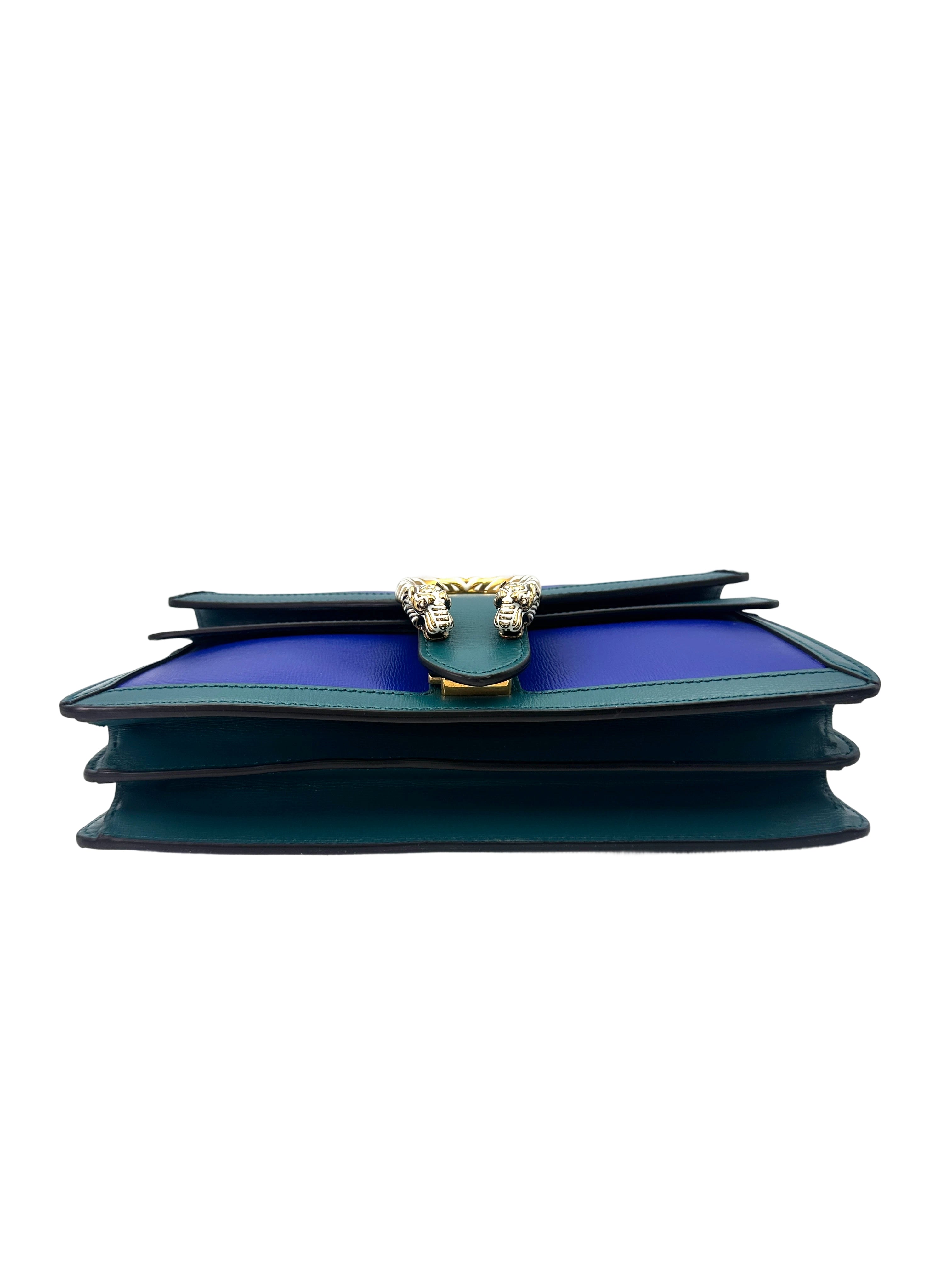 Gucci Dionysus Green/Blue Leather Shoulder Bag GG954