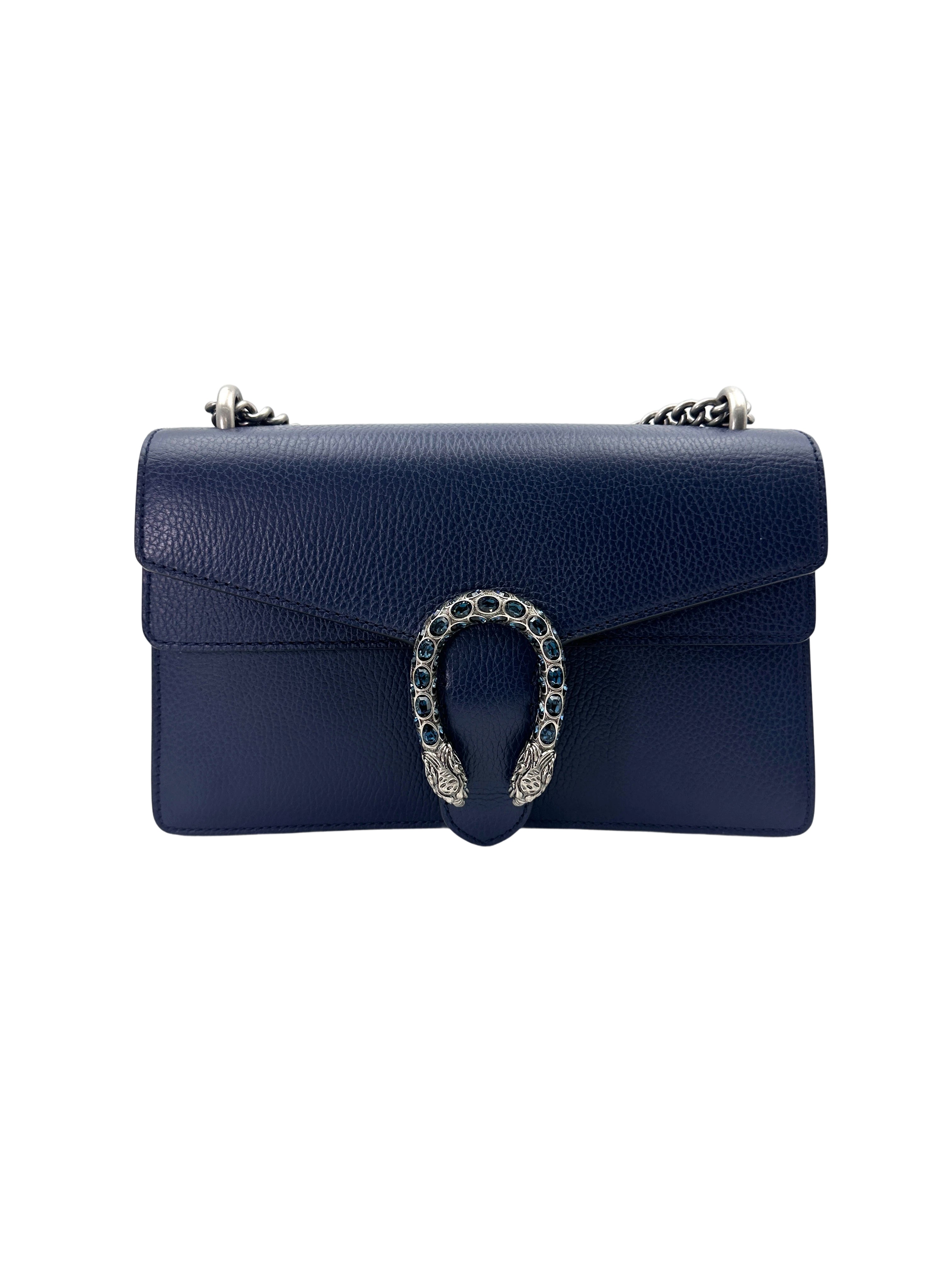 Gucci Dionysus Navy Leather Shoulder Bag GG956