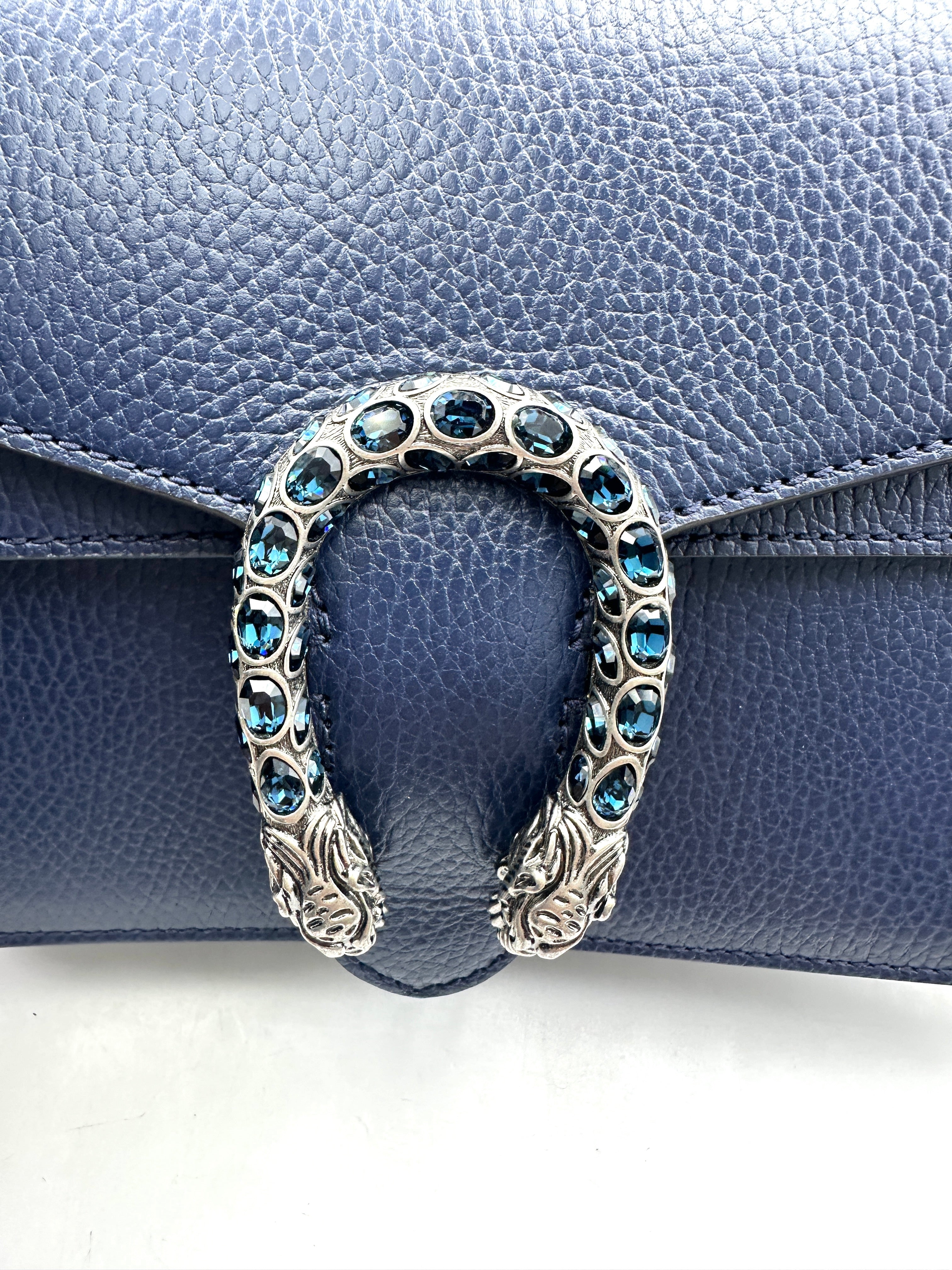 Gucci Dionysus Navy Leather Shoulder Bag GG956