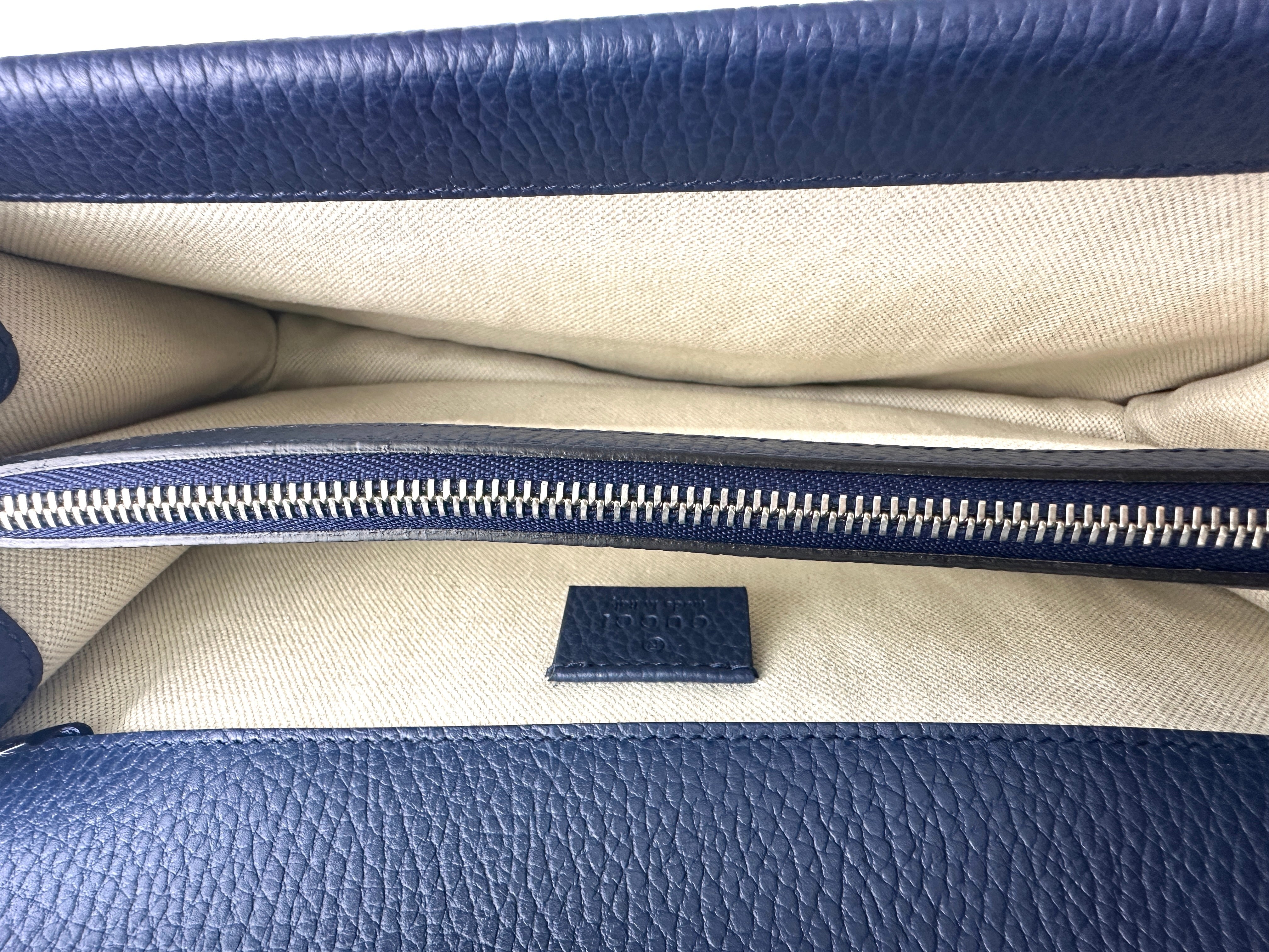 Gucci Dionysus Navy Leather Shoulder Bag GG956