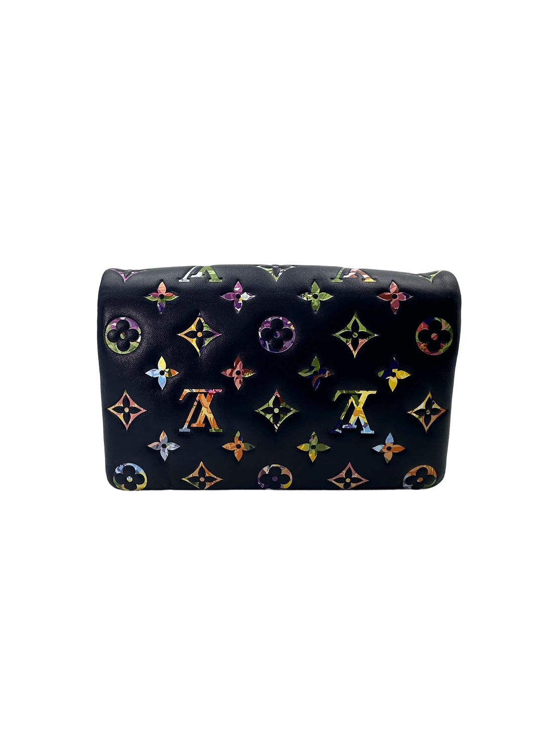 Louis Vuitton New Wave Coussin Rainbow Monogram Embossed Leather Wallet On Chain LV2693