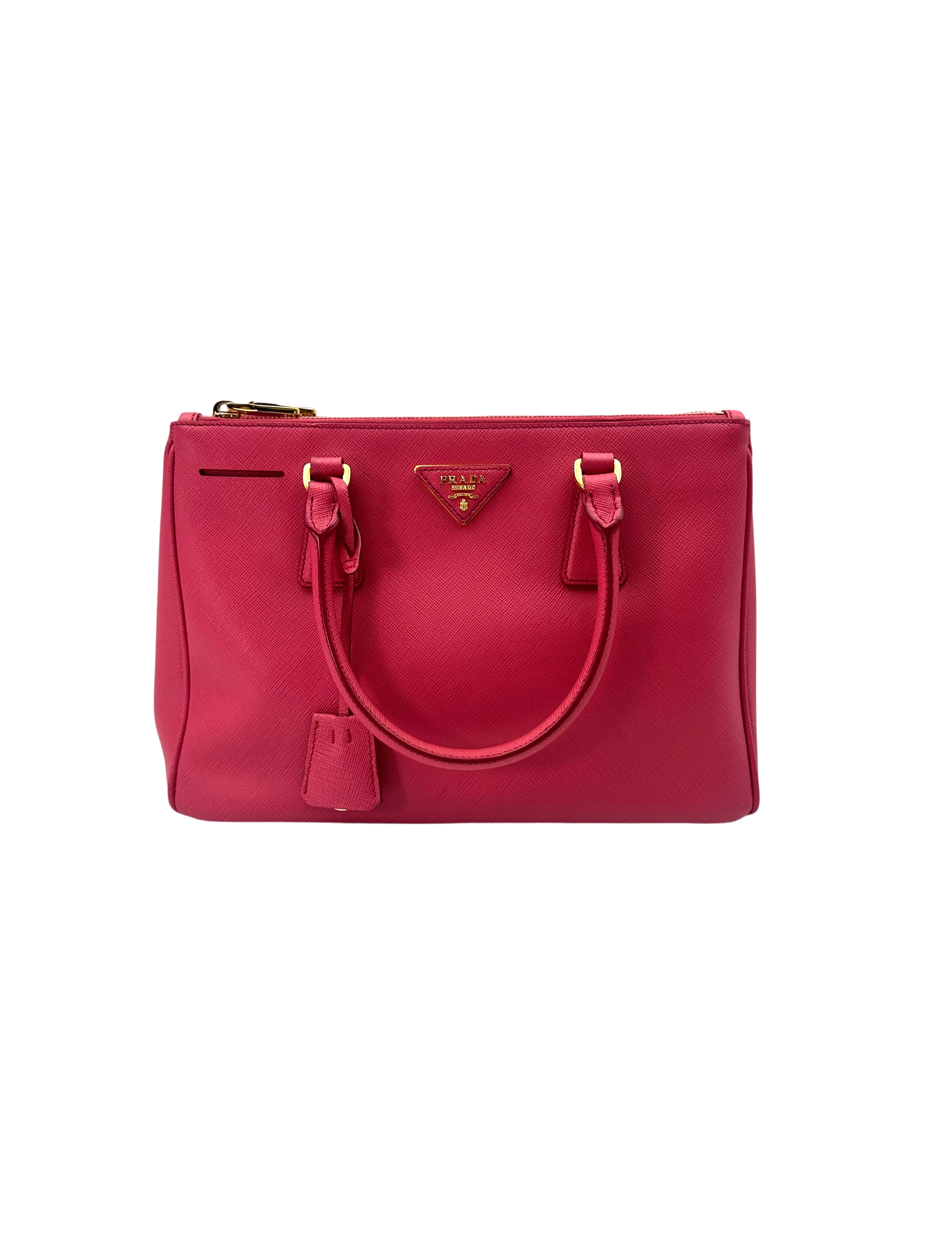Prada Galleria Pink Saffiano Leather Handle Bag PR319-1
