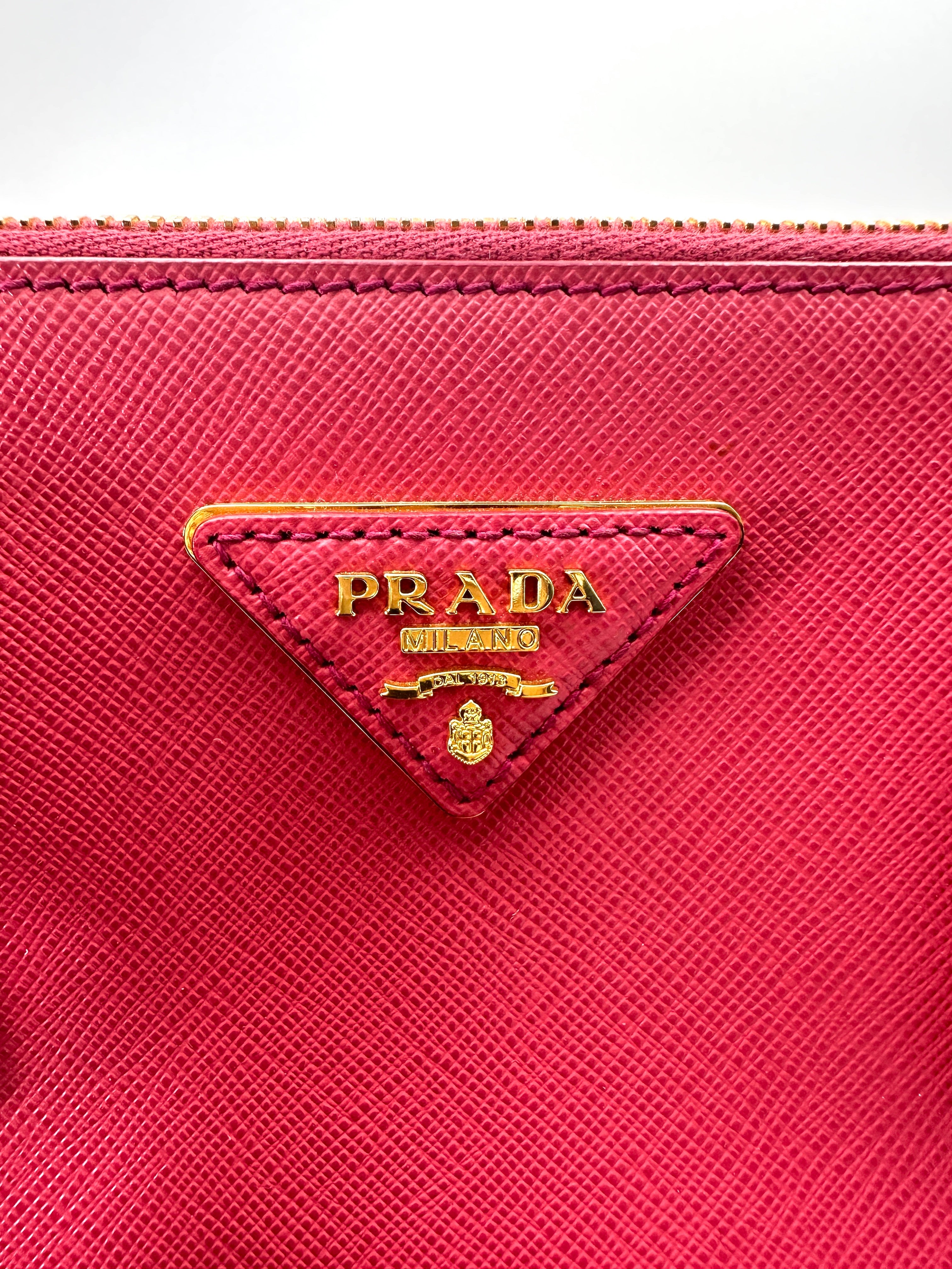 Prada Galleria Pink Saffiano Leather Handle Bag PR319-1