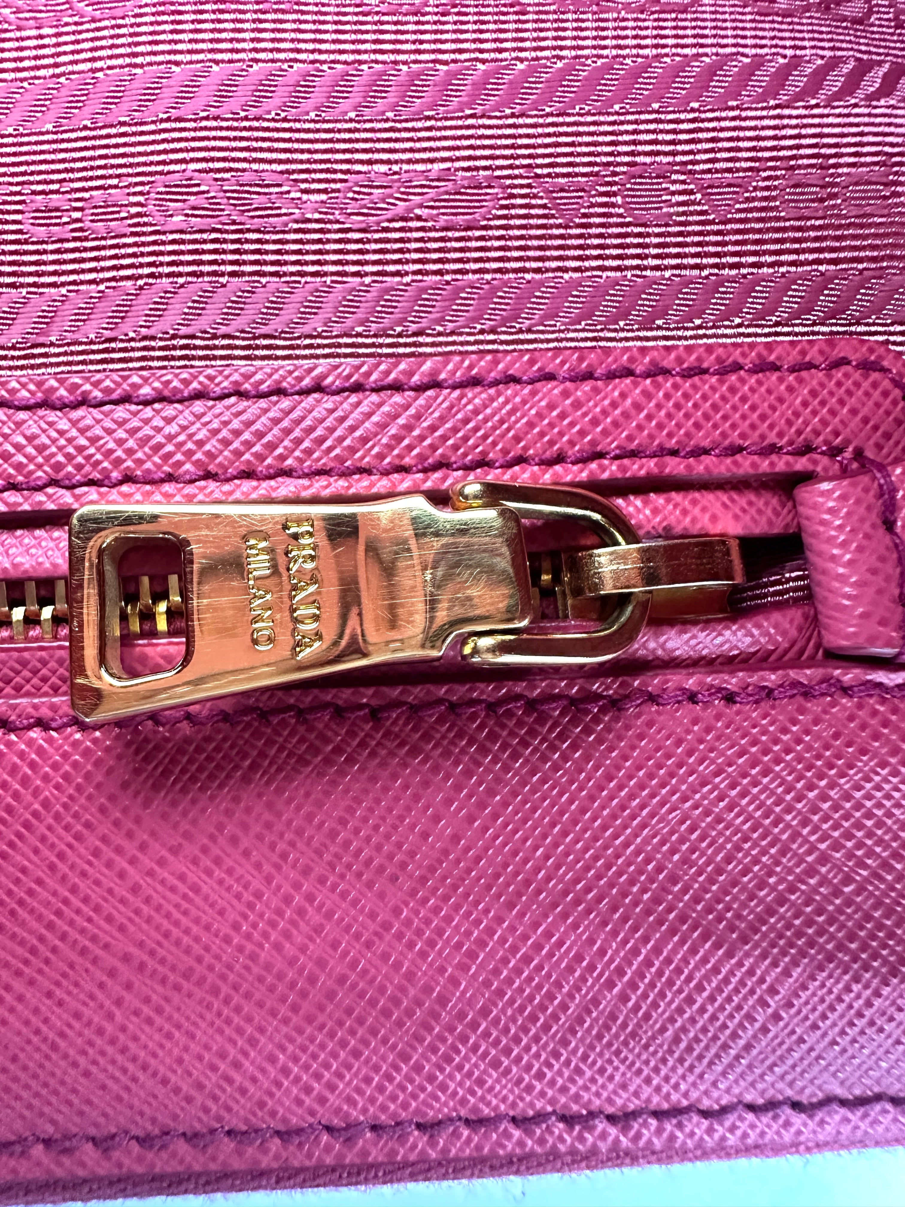 Prada Galleria Pink Saffiano Leather Handle Bag PR319-1