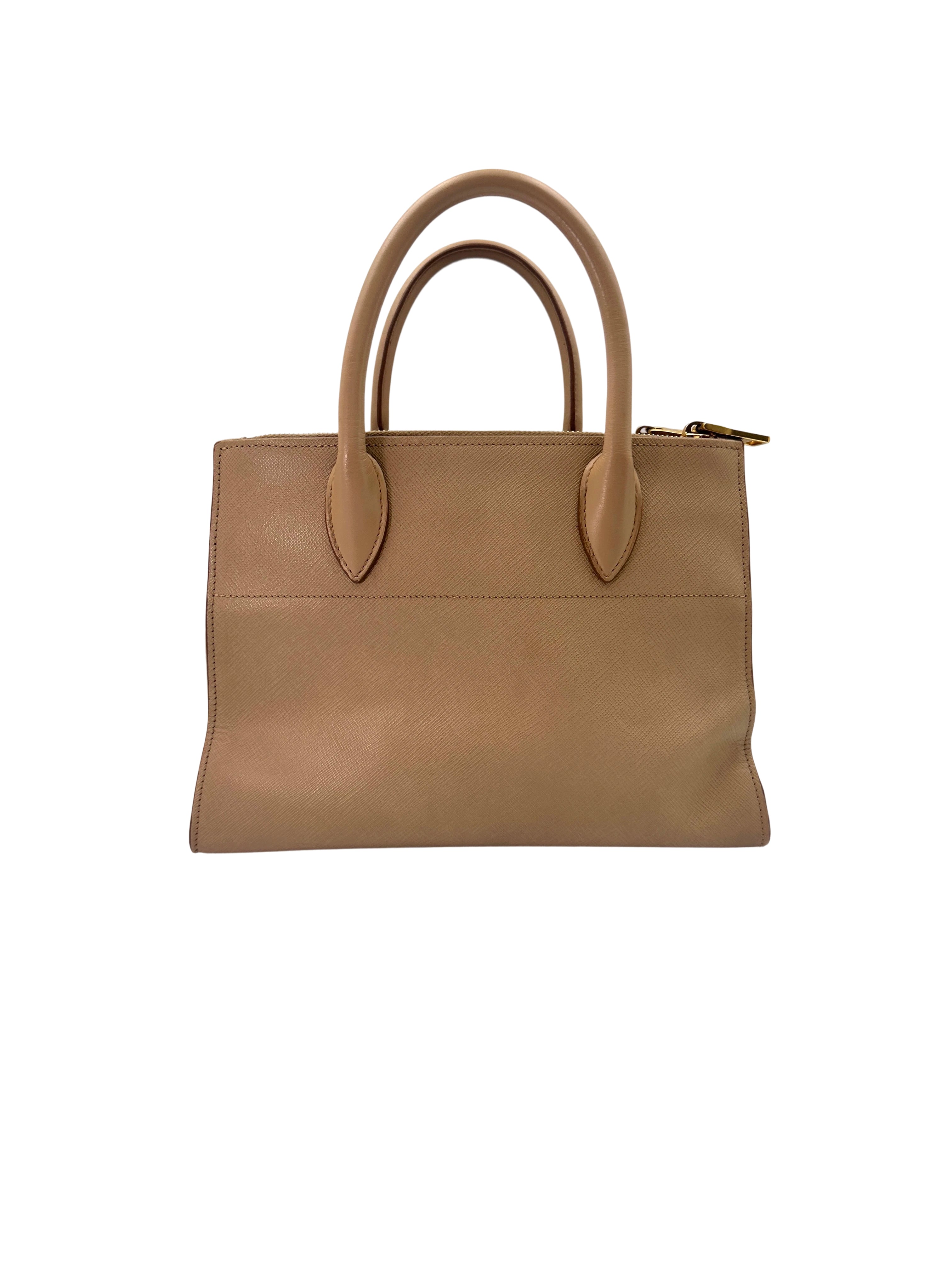 Prada Paradigme Beige Saffiano Leather Handle Bag PR320-1
