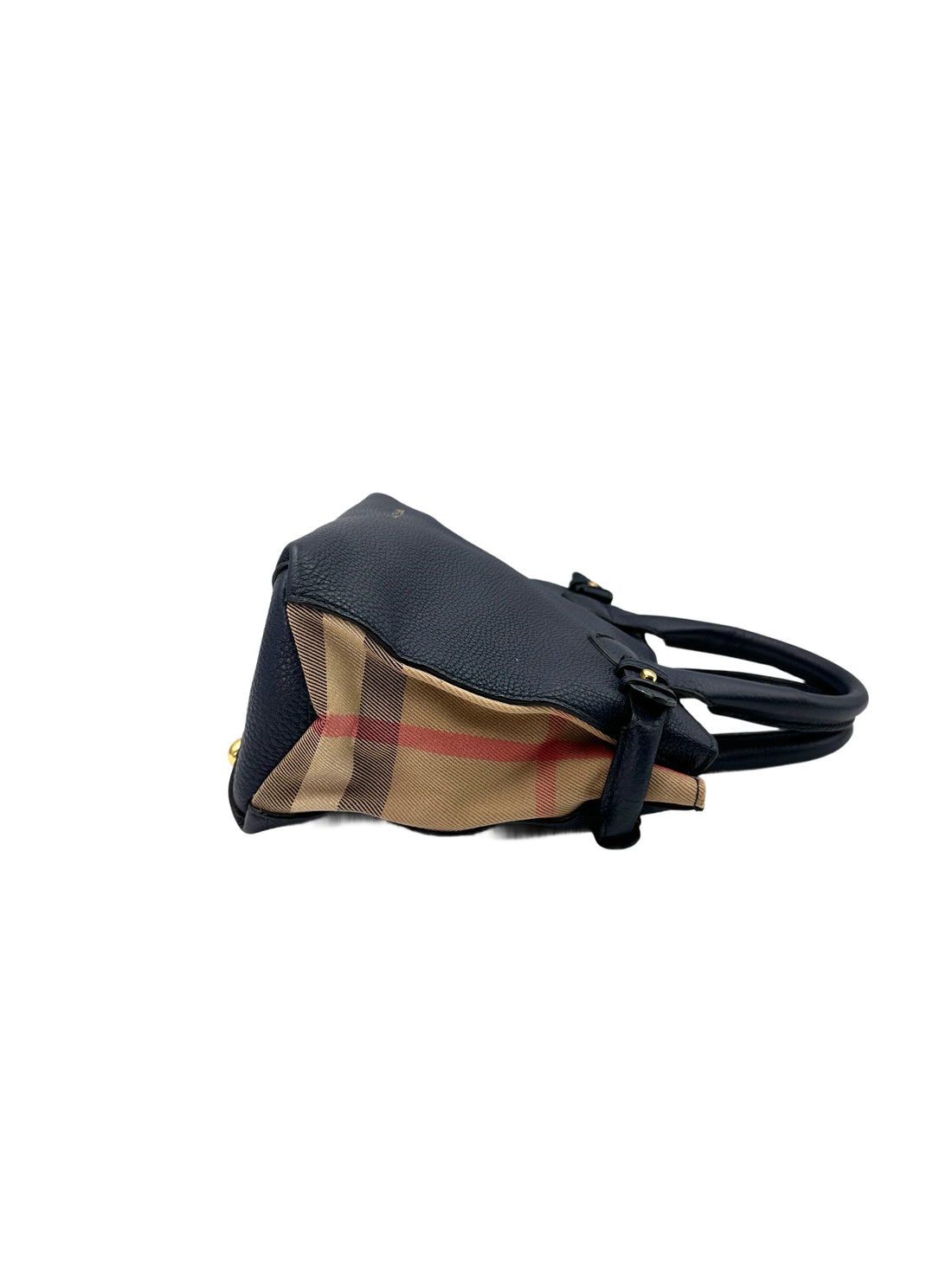 Burberry The Banner Navy Leather Handle Bag BR51