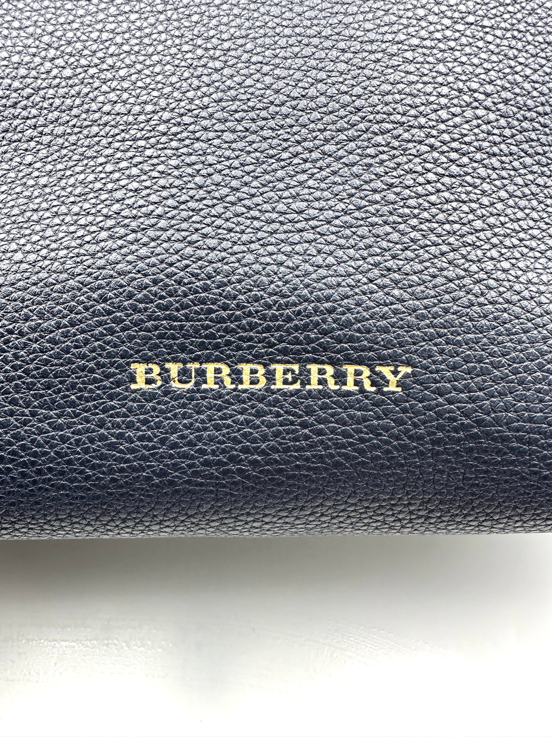 Burberry The Banner Navy Leather Handle Bag BR51