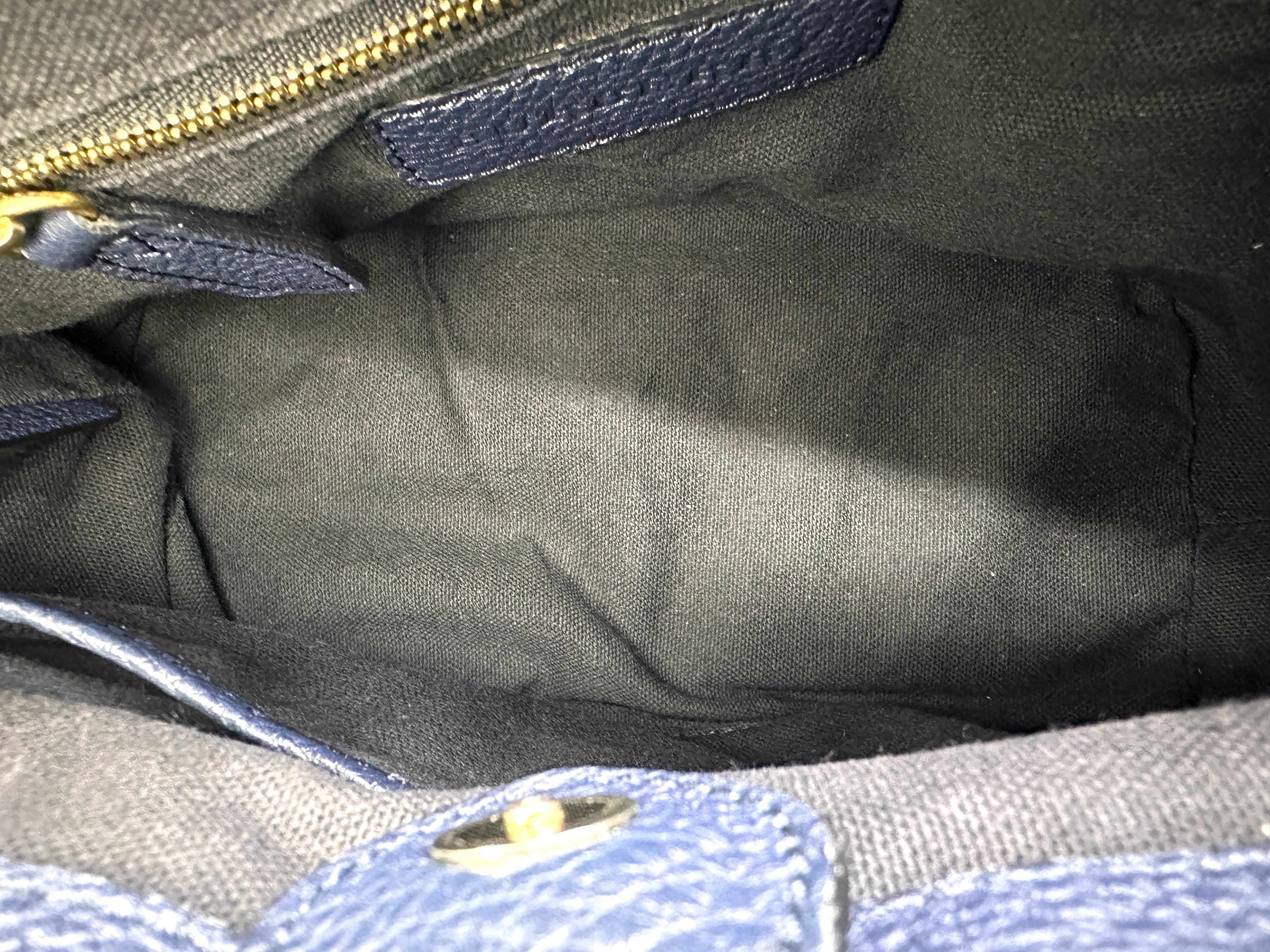 Burberry The Banner Navy Leather Handle Bag BR51